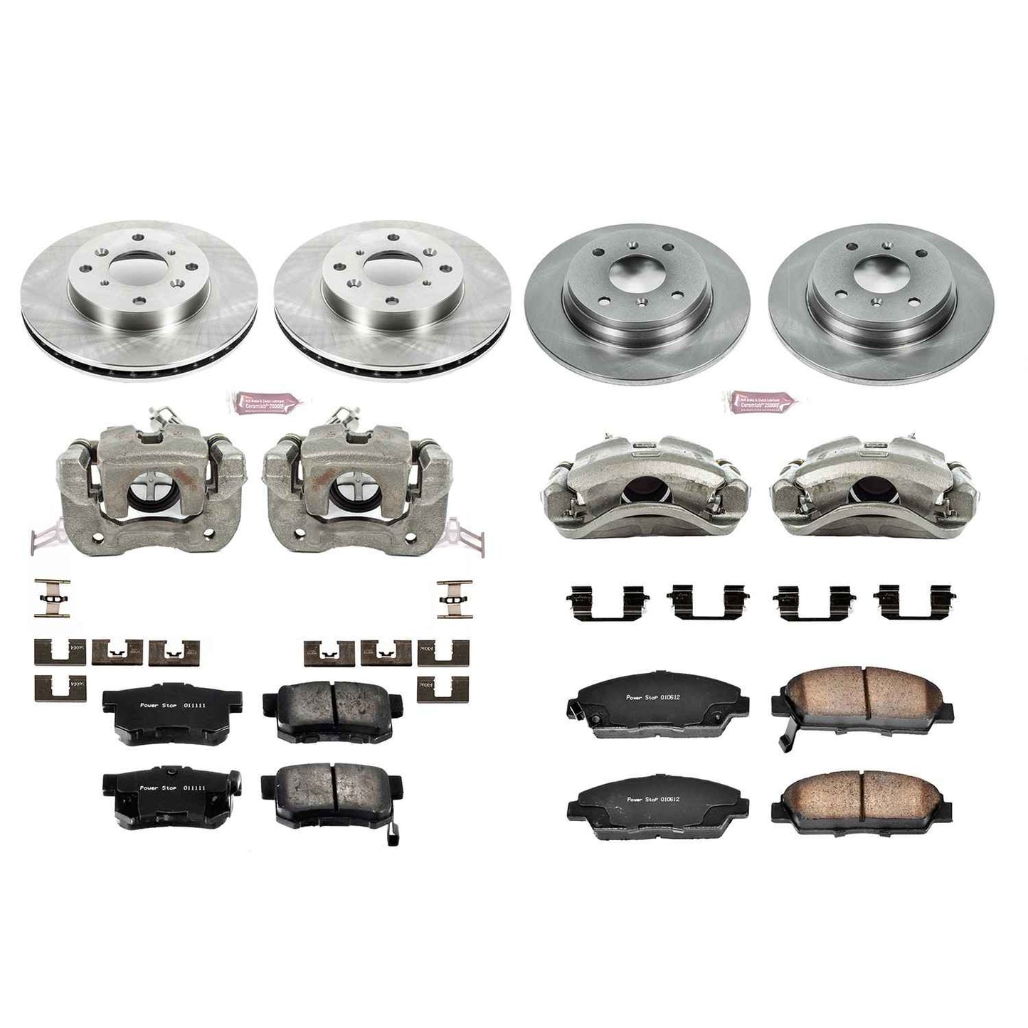 PowerStop Power Stop 92-96 Honda Prelude Autospecialty Kit w/ Calipers - Front and Rear KCOE1034