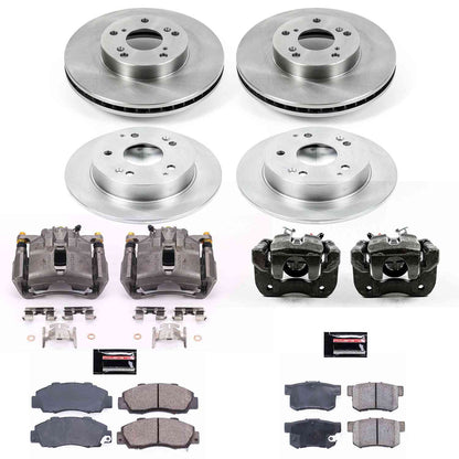 PowerStop Power Stop 98-02 Honda Accord Autospecialty Kit w/ Calipers - Front and Rear KCOE1042A