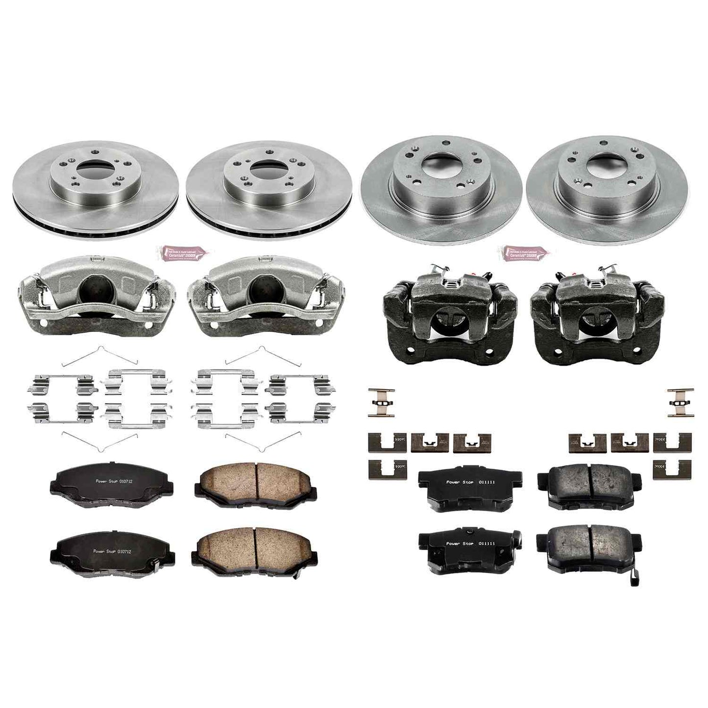 PowerStop Power Stop 03-07 Honda Accord Autospecialty Kit w/ Calipers - Front and Rear KCOE1047