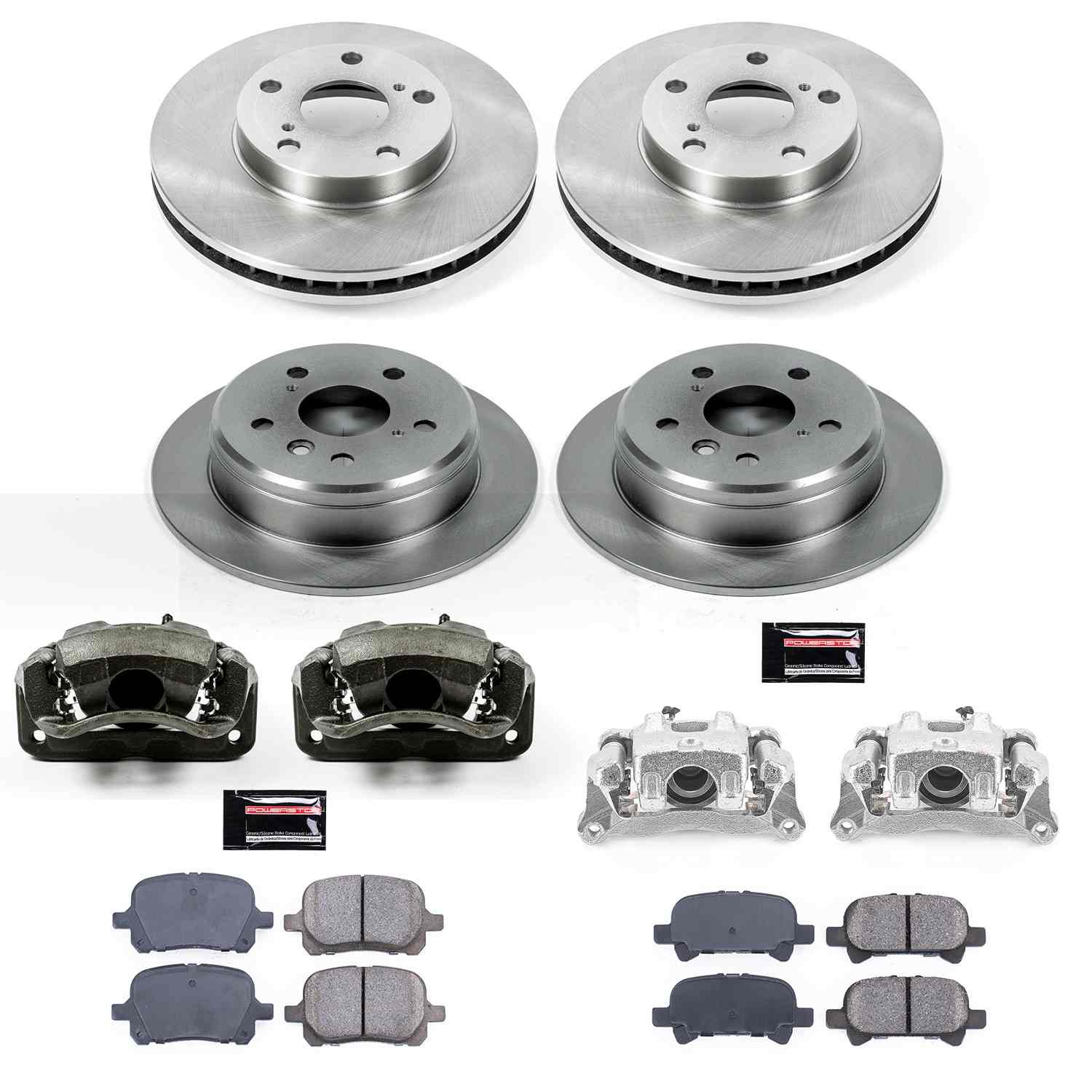 PowerStop Power Stop 00-01 Toyota Camry Autospecialty Kit w/ Calipers - Front and Rear KCOE1060A