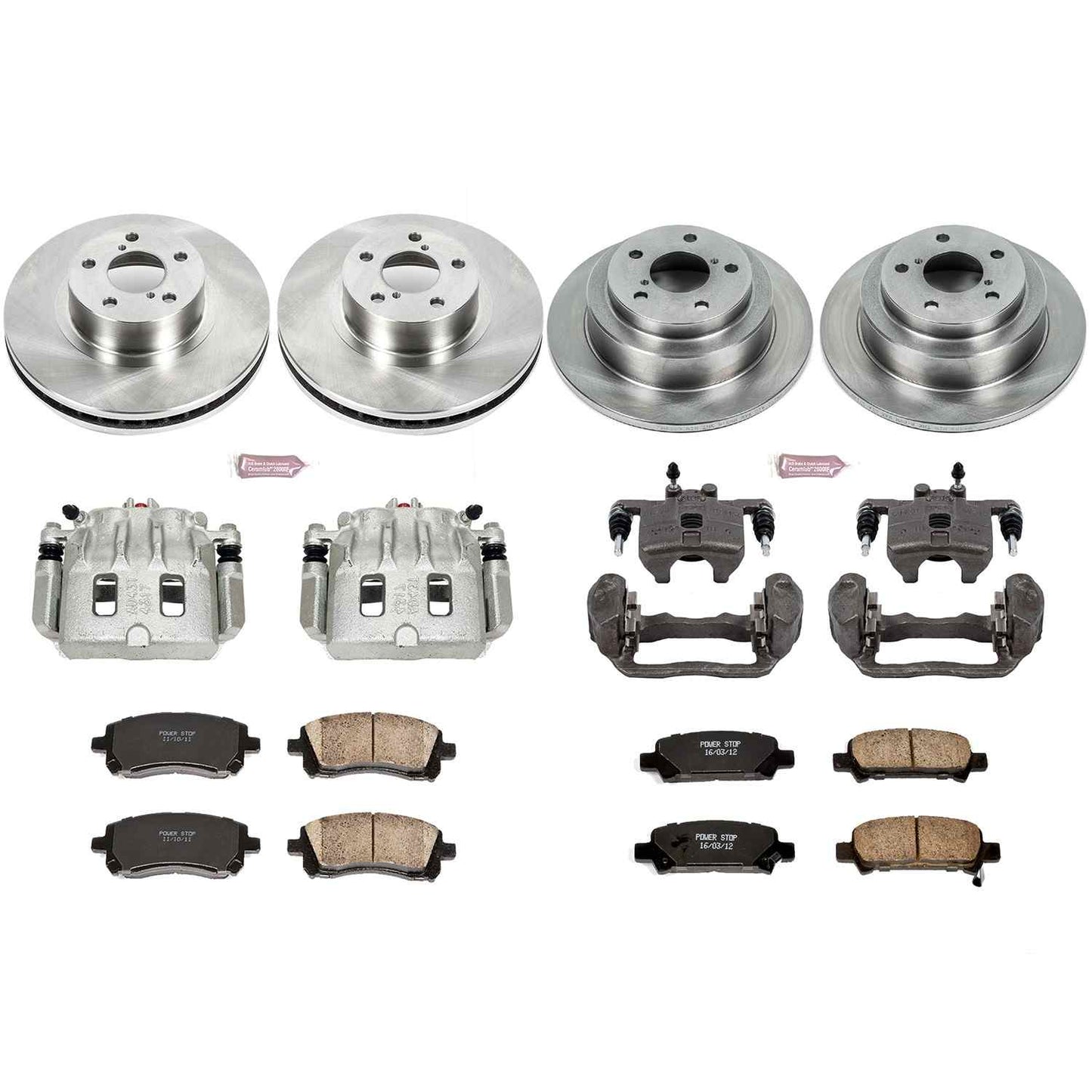 PowerStop Power Stop 98-02 Subaru Forester Autospecialty Kit w/ Calipers - Front and Rear KCOE1122