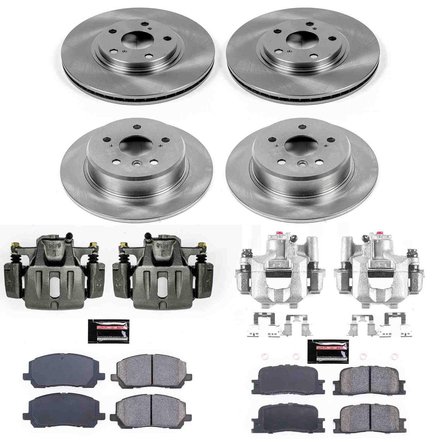 PowerStop Power Stop 01-03 Toyota High Lander Autospecialty Kit w/ Calipers - Front and Rear KCOE1140A