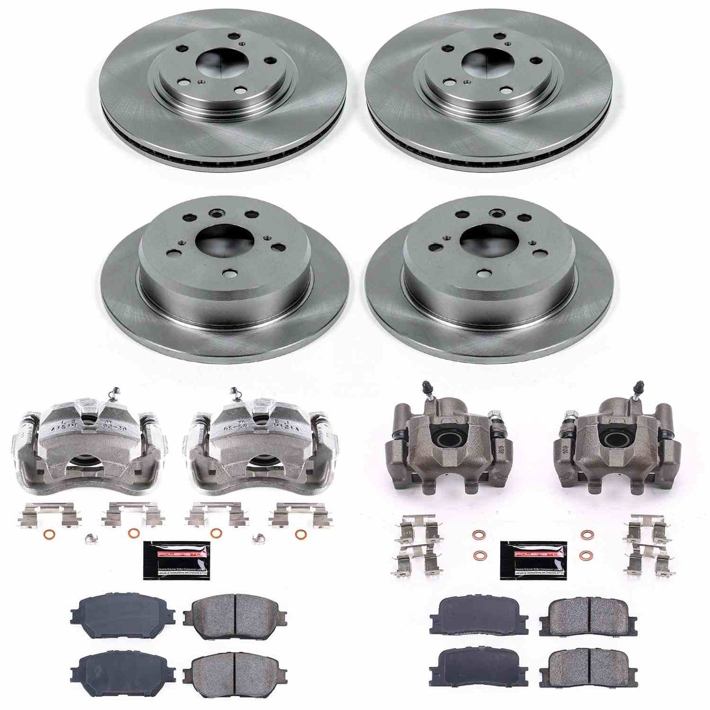 PowerStop Power Stop 02-04 Toyota Camry Autospecialty Kit w/ Calipers - Front and Rear KCOE1145