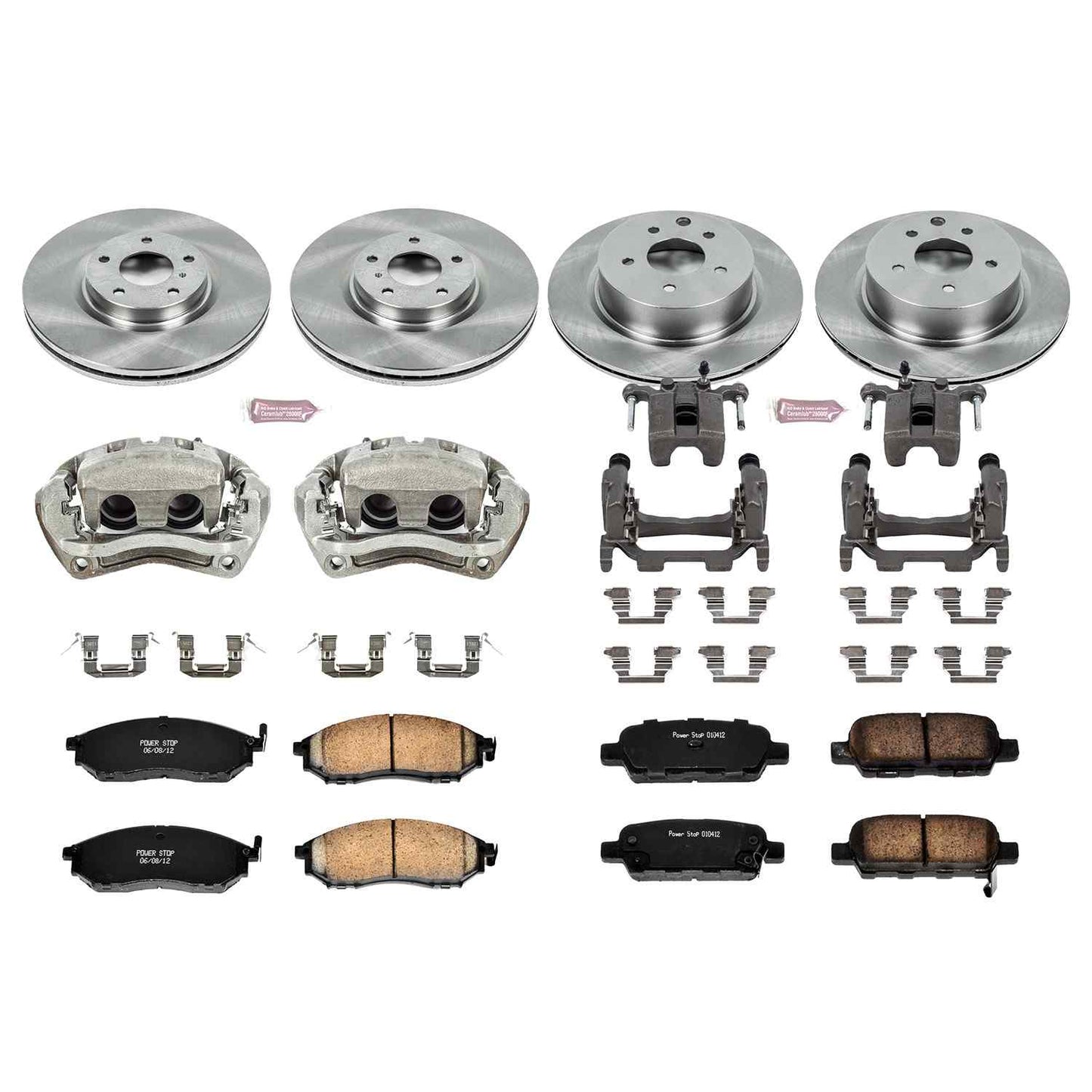 PowerStop Power Stop 11-12 Infiniti G25 Autospecialty Kit w/ Calipers - Front and Rear KCOE114B