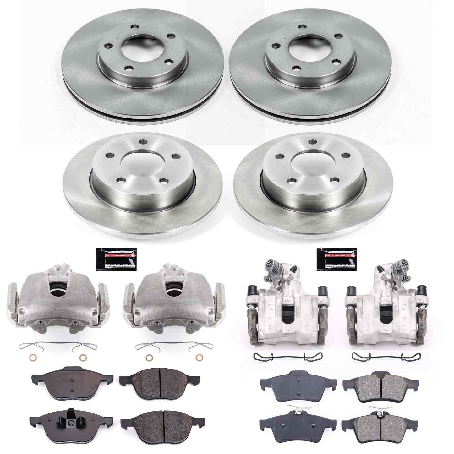 PowerStop Power Stop 08-09 Mazda 3 Autospecialty Kit w/ Calipers - Front and Rear KCOE121A