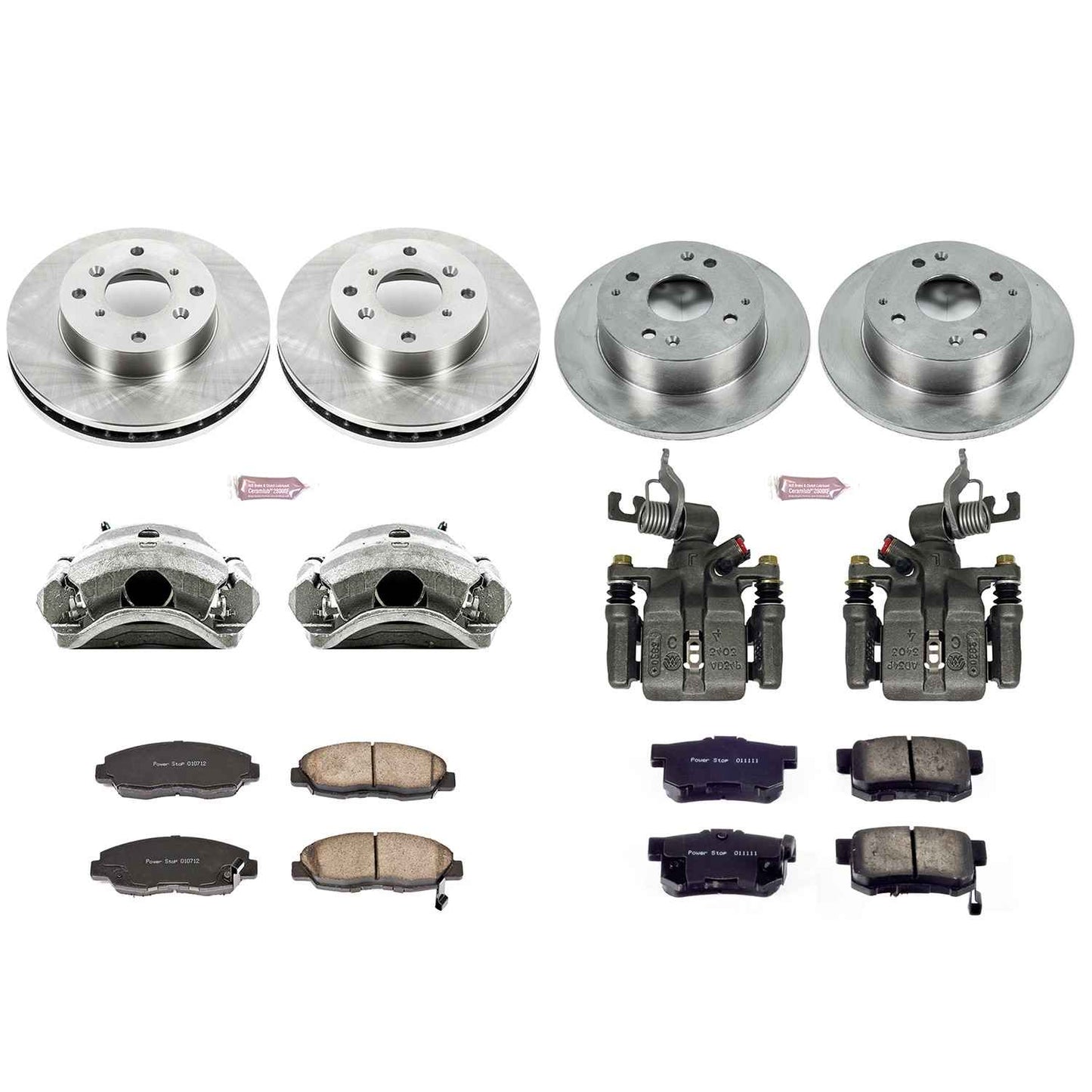 PowerStop Power Stop 98-02 Honda Accord Autospecialty Kit w/ Calipers - Front and Rear KCOE1240B