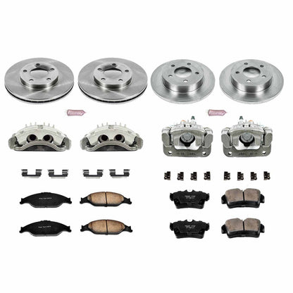 PowerStop Power Stop 03-04 Ford Mustang Autospecialty Kit w/ Calipers - Front and Rear KCOE1302A