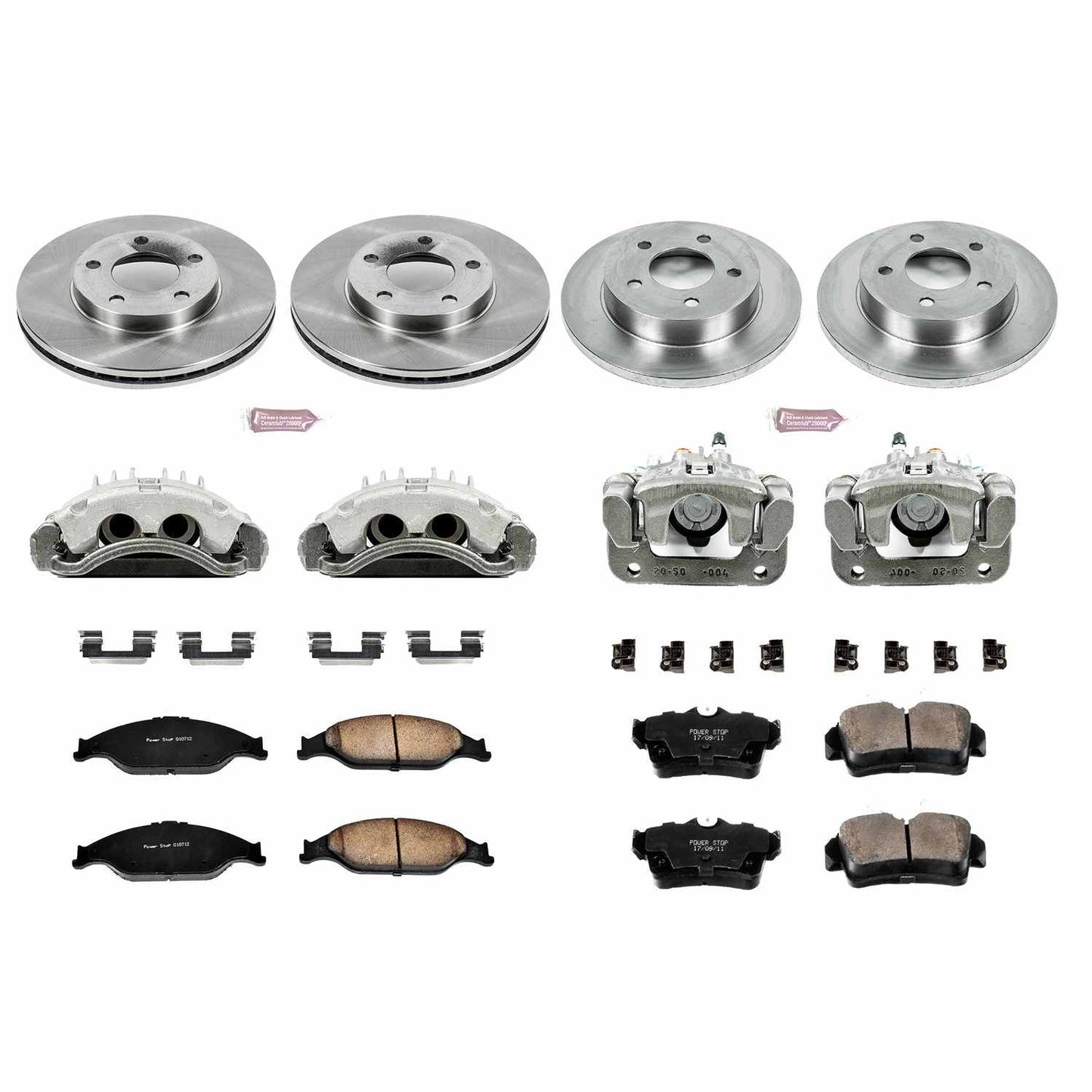PowerStop Power Stop 99-04 Ford Mustang Autospecialty Kit w/ Calipers - Front and Rear KCOE1302