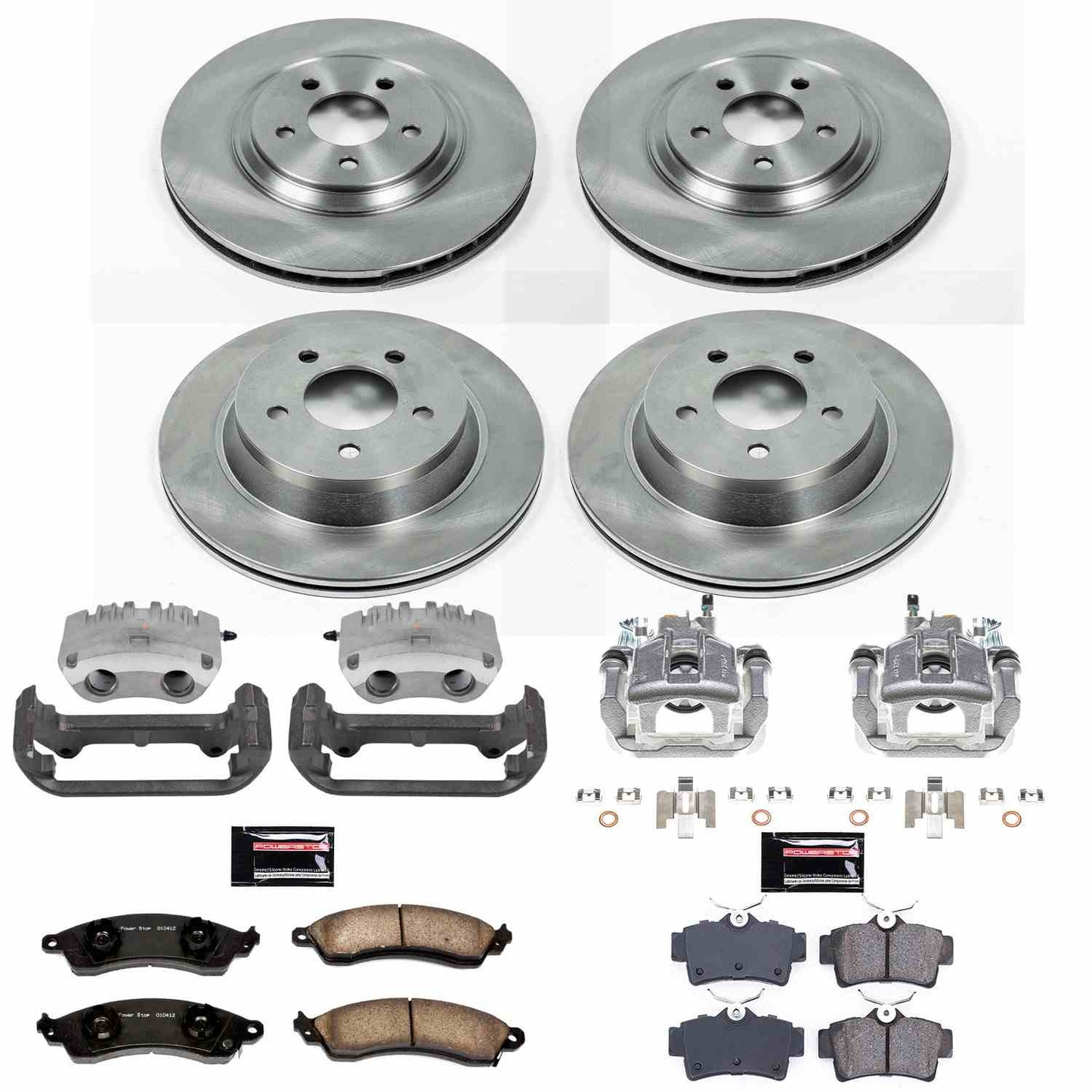 PowerStop Power Stop 1999 Ford Mustang Autospecialty Kit w/ Calipers - Front and Rear KCOE1305C