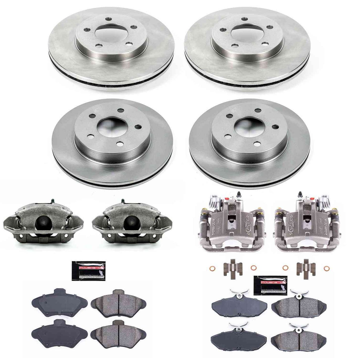 PowerStop Power Stop 93-97 Ford Thunderbird Autospecialty Kit w/ Calipers - Front and Rear KCOE1326