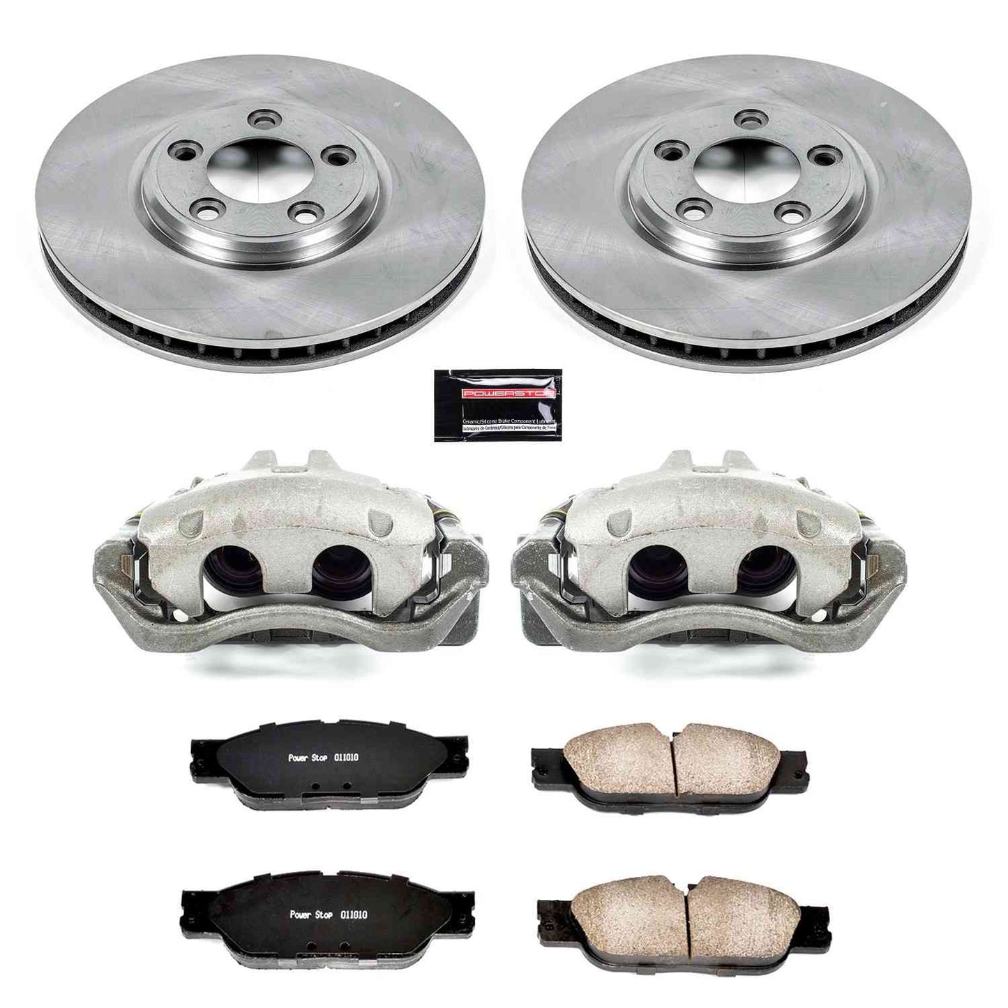 PowerStop Power Stop 2005 Jaguar S-Type Front Autospecialty Brake Kit w/Calipers KCOE1349