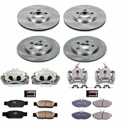 PowerStop Power Stop 03-04 Jaguar S-Type Autospecialty Kit w/ Calipers - Front and Rear KCOE1355