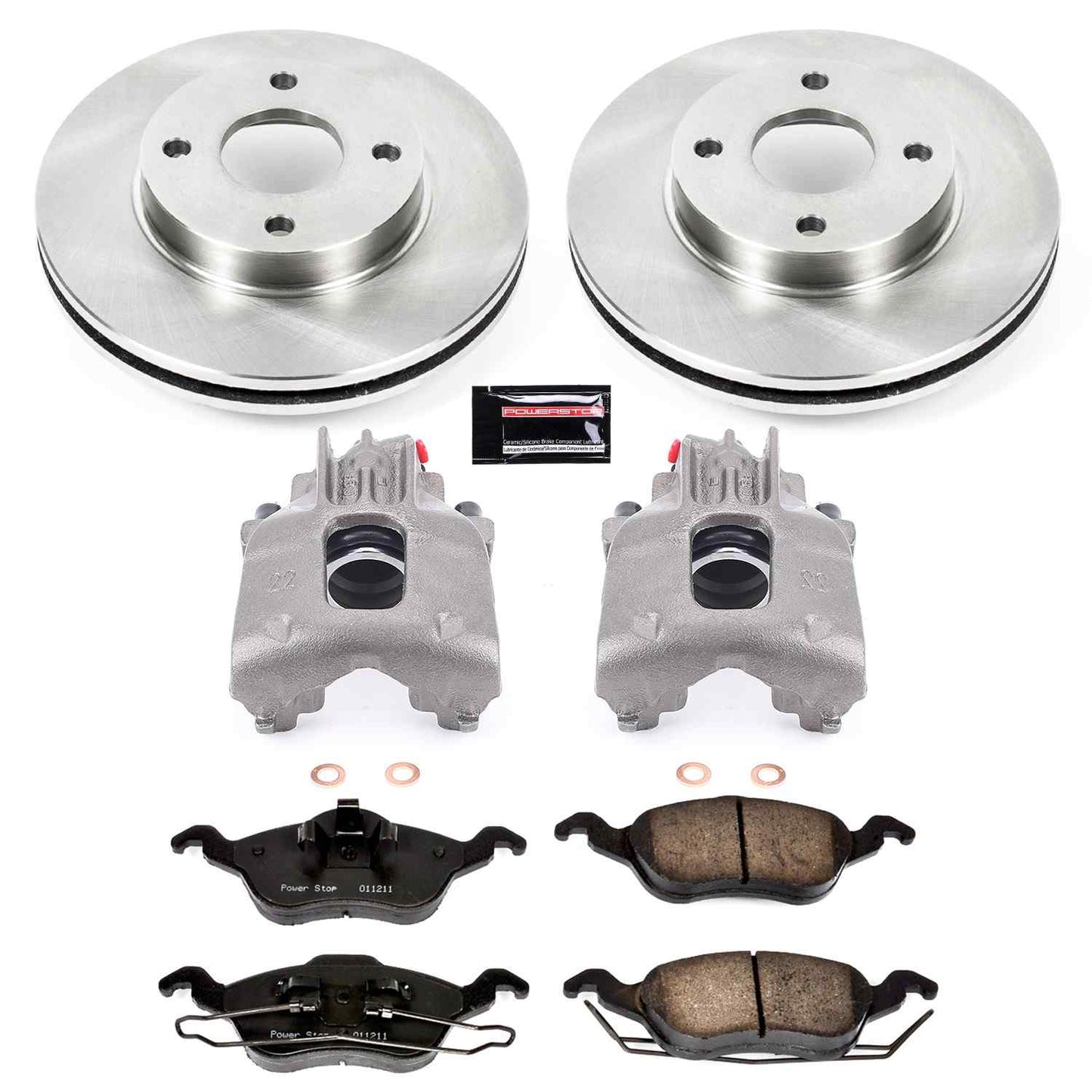 PowerStop Power Stop 00-04 Ford Focus Front Autospecialty Brake Kit w/Calipers KCOE1358