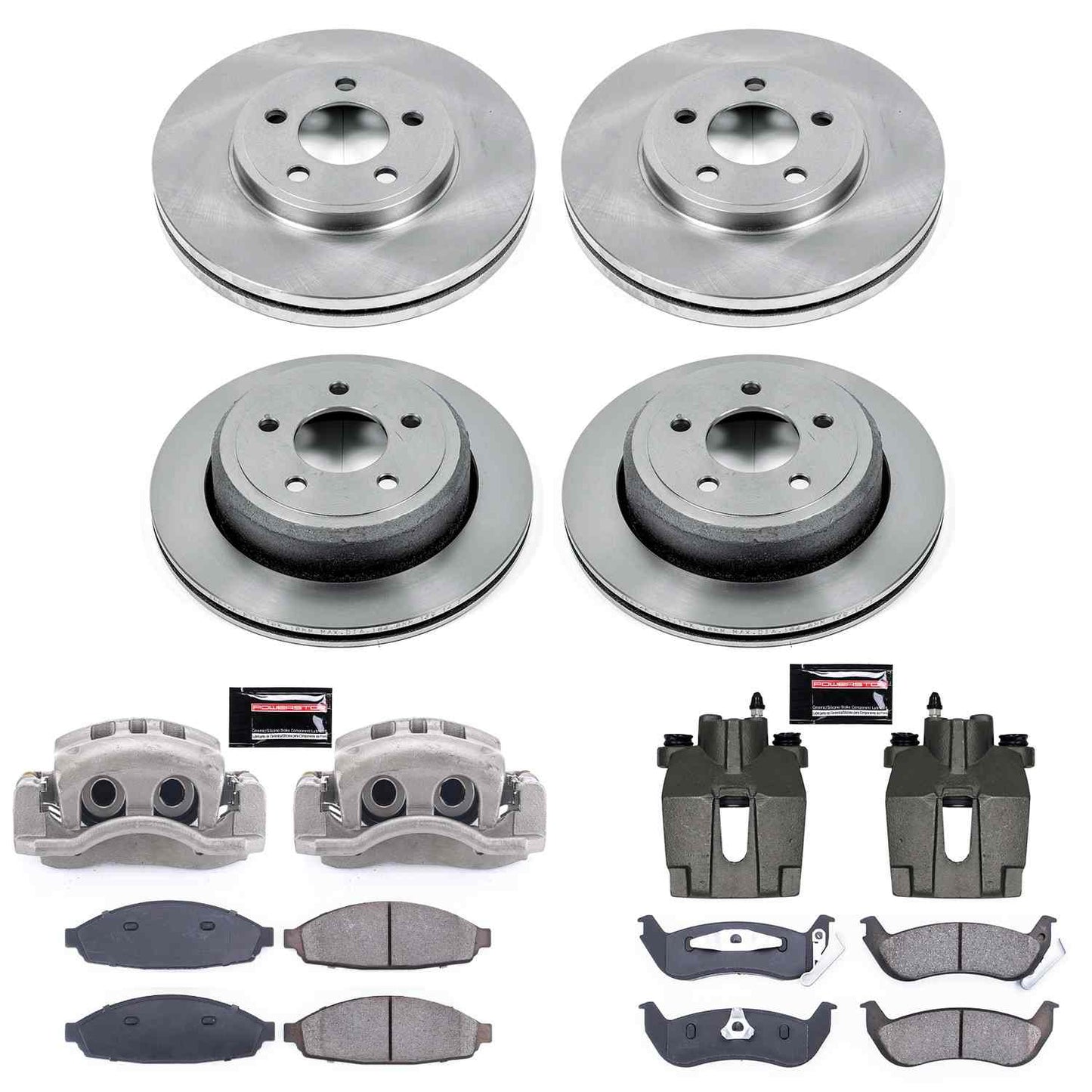 PowerStop Power Stop 03-11 Ford Crown Victoria Autospecialty Kit w/ Calipers - Front and Rear KCOE1365