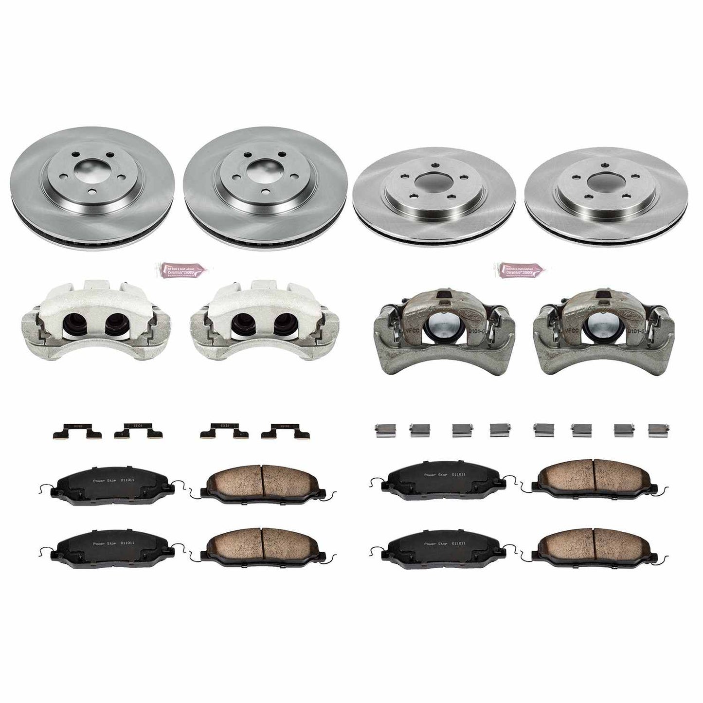 PowerStop Power Stop 05-10 Ford Mustang Autospecialty Kit w/ Calipers - Front and Rear KCOE1381