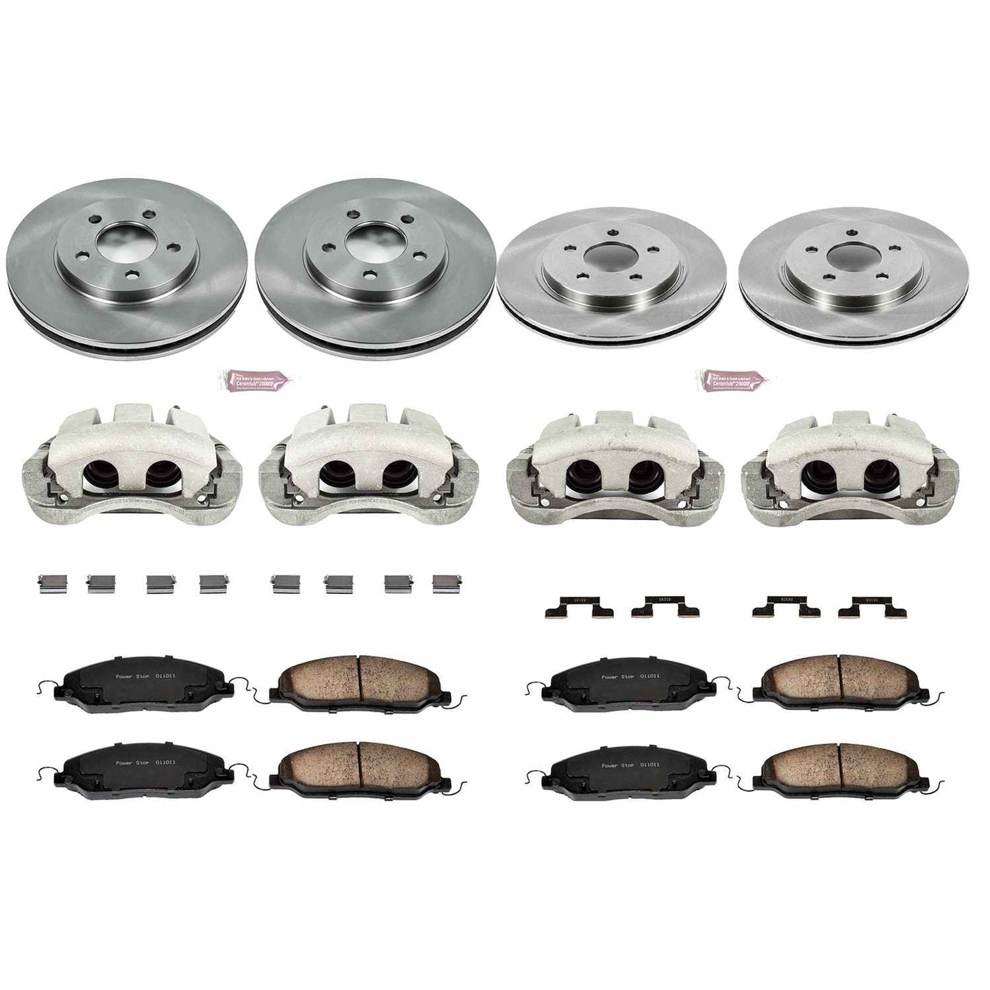PowerStop Power Stop 05-10 Ford Mustang Autospecialty Kit w/ Calipers - Front and Rear KCOE1383
