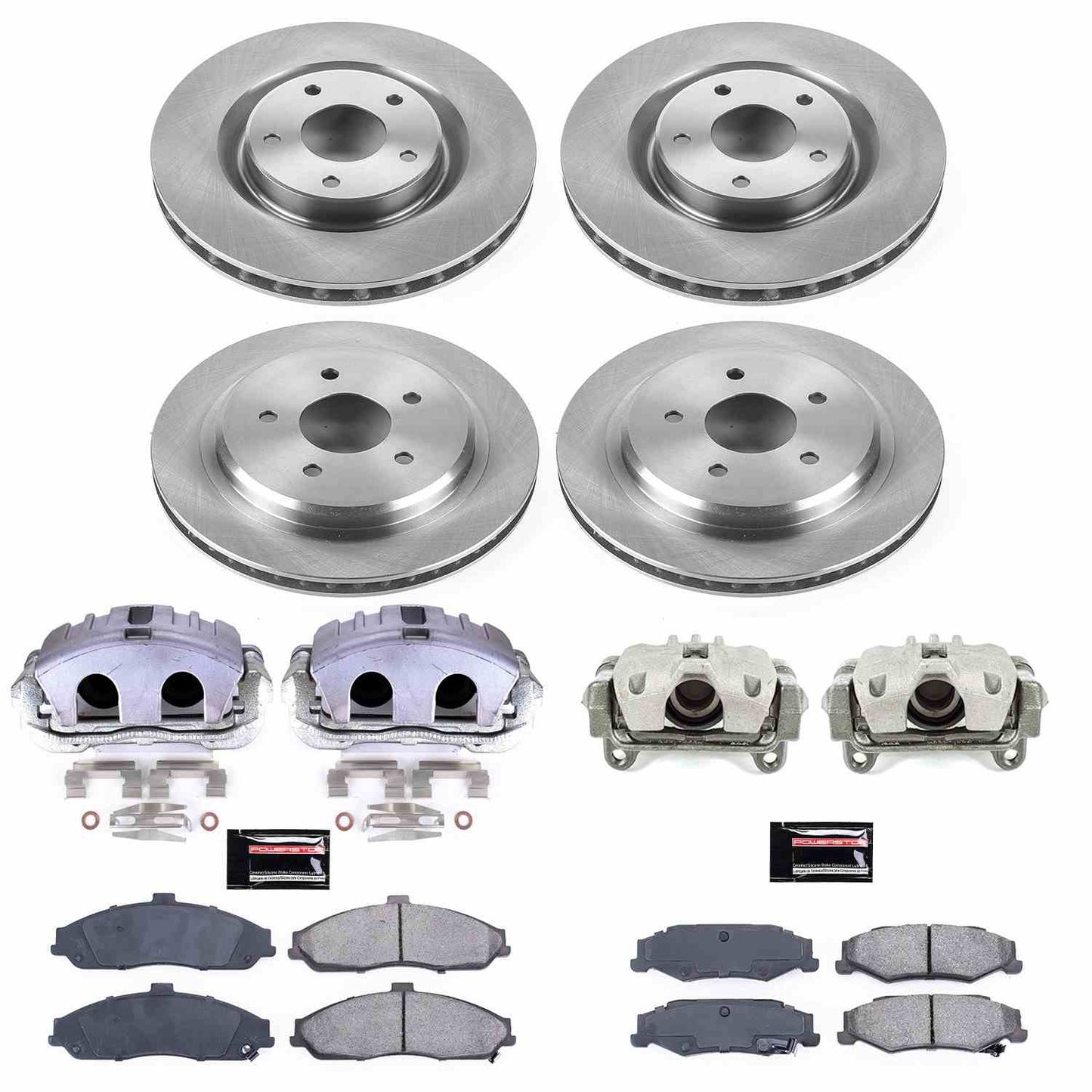 PowerStop Power Stop 05-13 Chevrolet Corvette Autospecialty Kit w/ Calipers - Front and Rear KCOE1418B