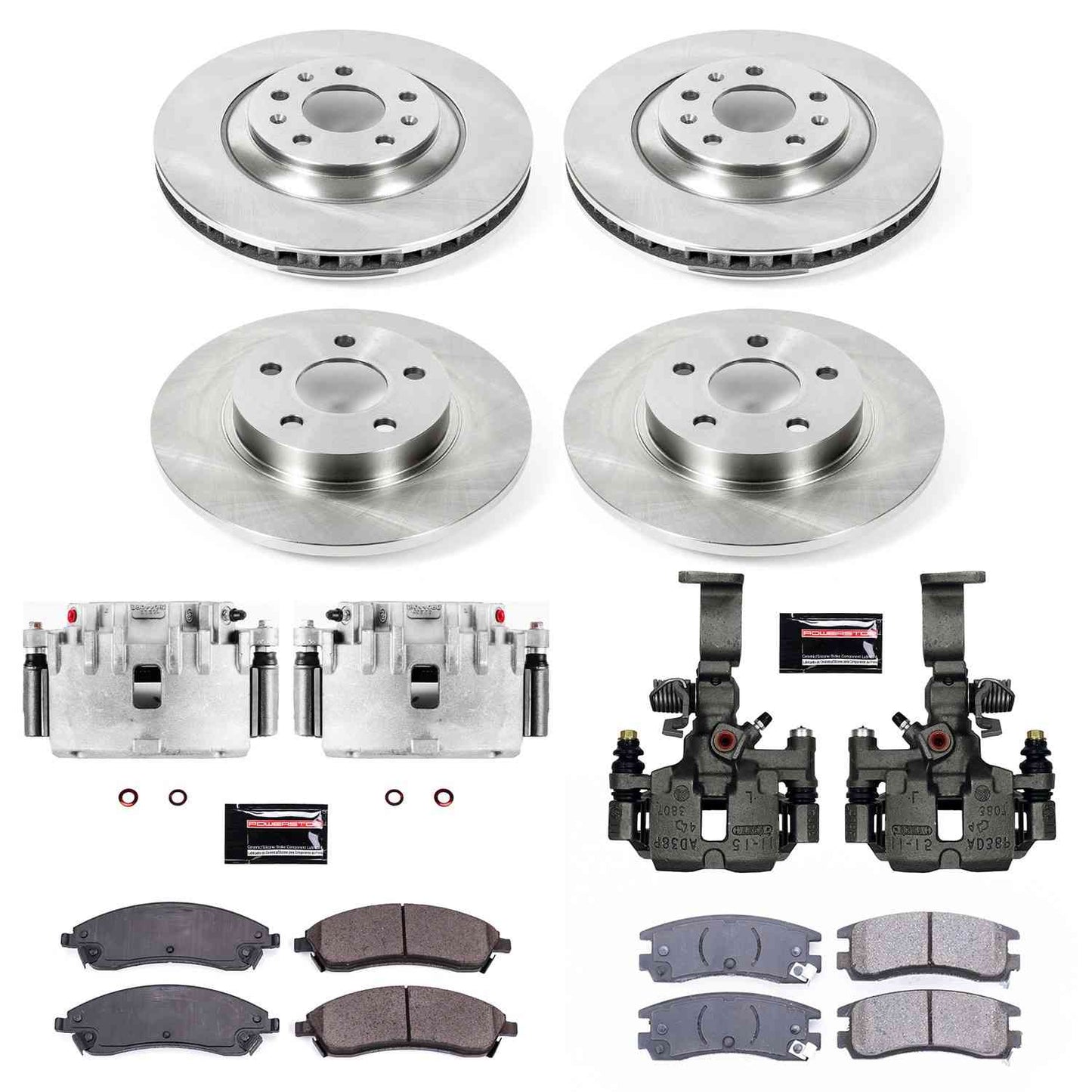 PowerStop Power Stop 04-05 Pontiac Bonneville Autospecialty Kit w/ Calipers - Front and Rear KCOE1431
