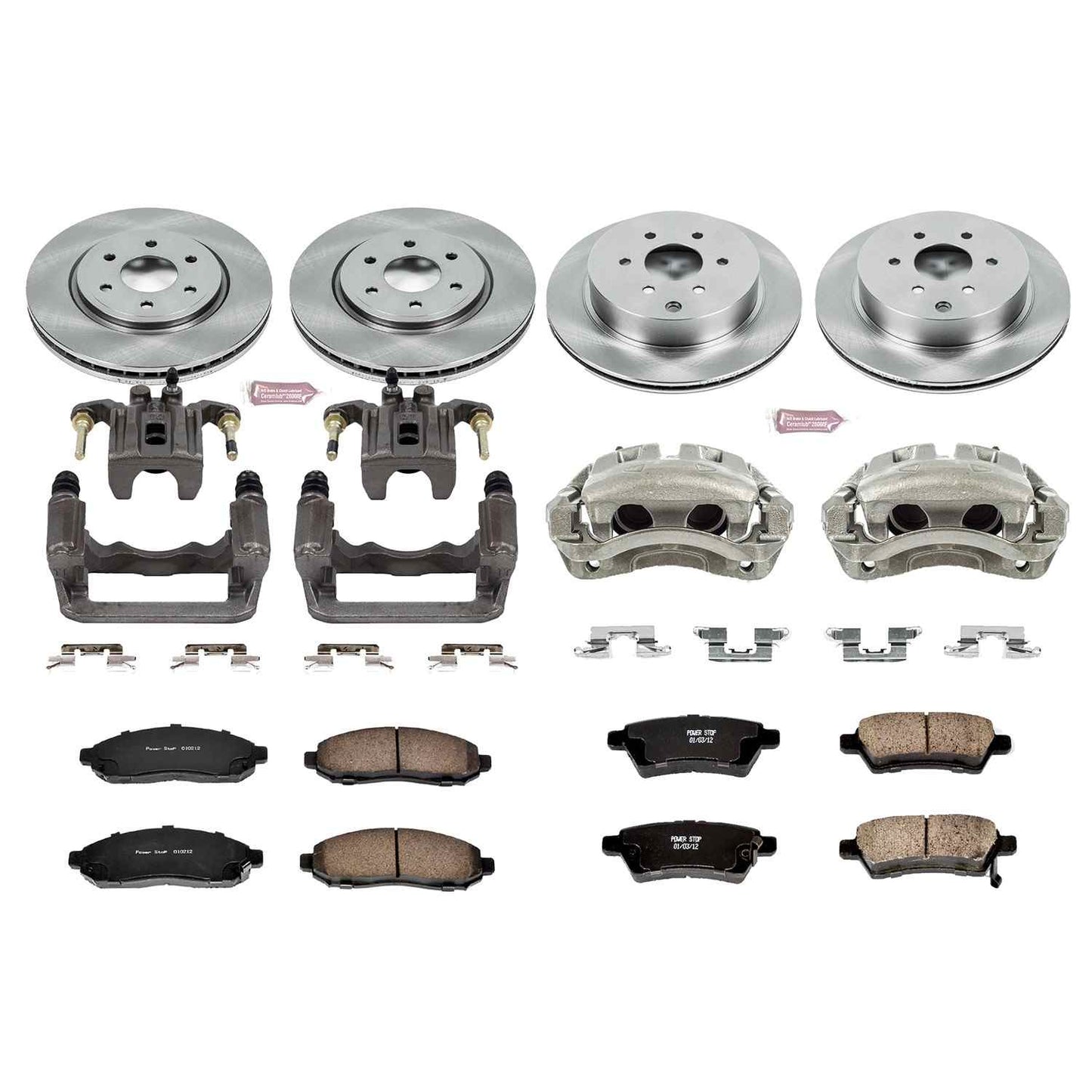 PowerStop Power Stop 05-12 Nissan Pathfinder Autospecialty Kit w/ Calipers - Front and Rear KCOE144