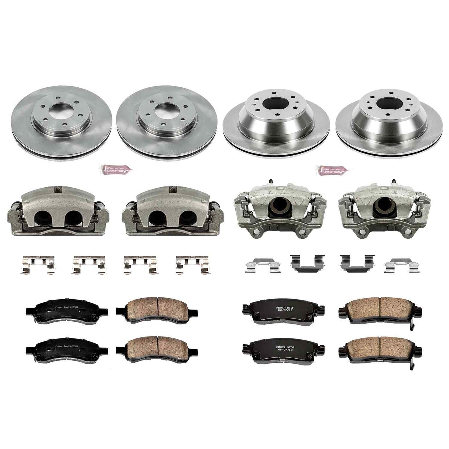 PowerStop Power Stop 06-09 Chevrolet Trailblazer Autospecialty Kit w/ Calipers - Front and Rear KCOE1454