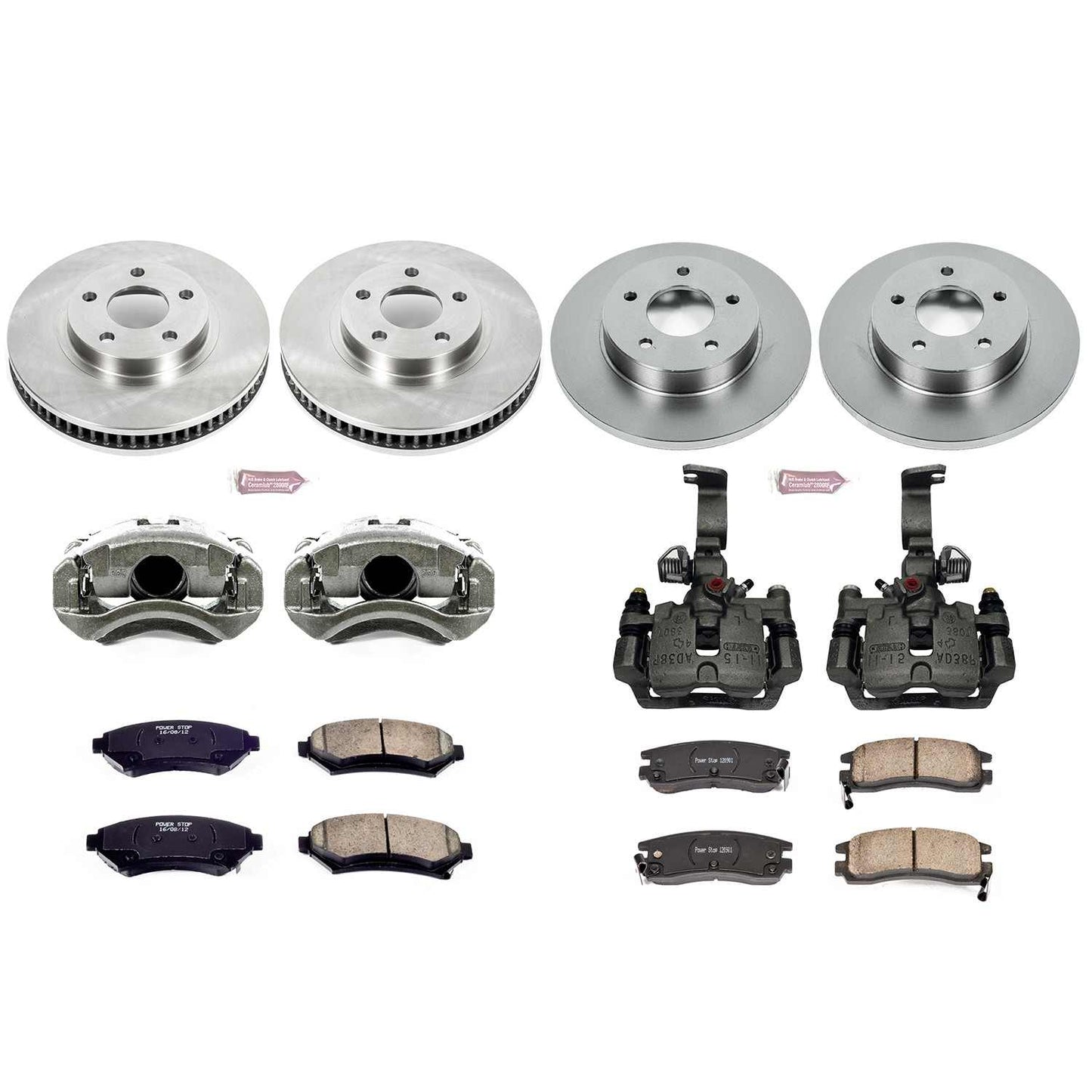 PowerStop Power Stop 01-03 Oldsmobile Aurora Autospecialty Kit w/ Calipers - Front and Rear KCOE1543F