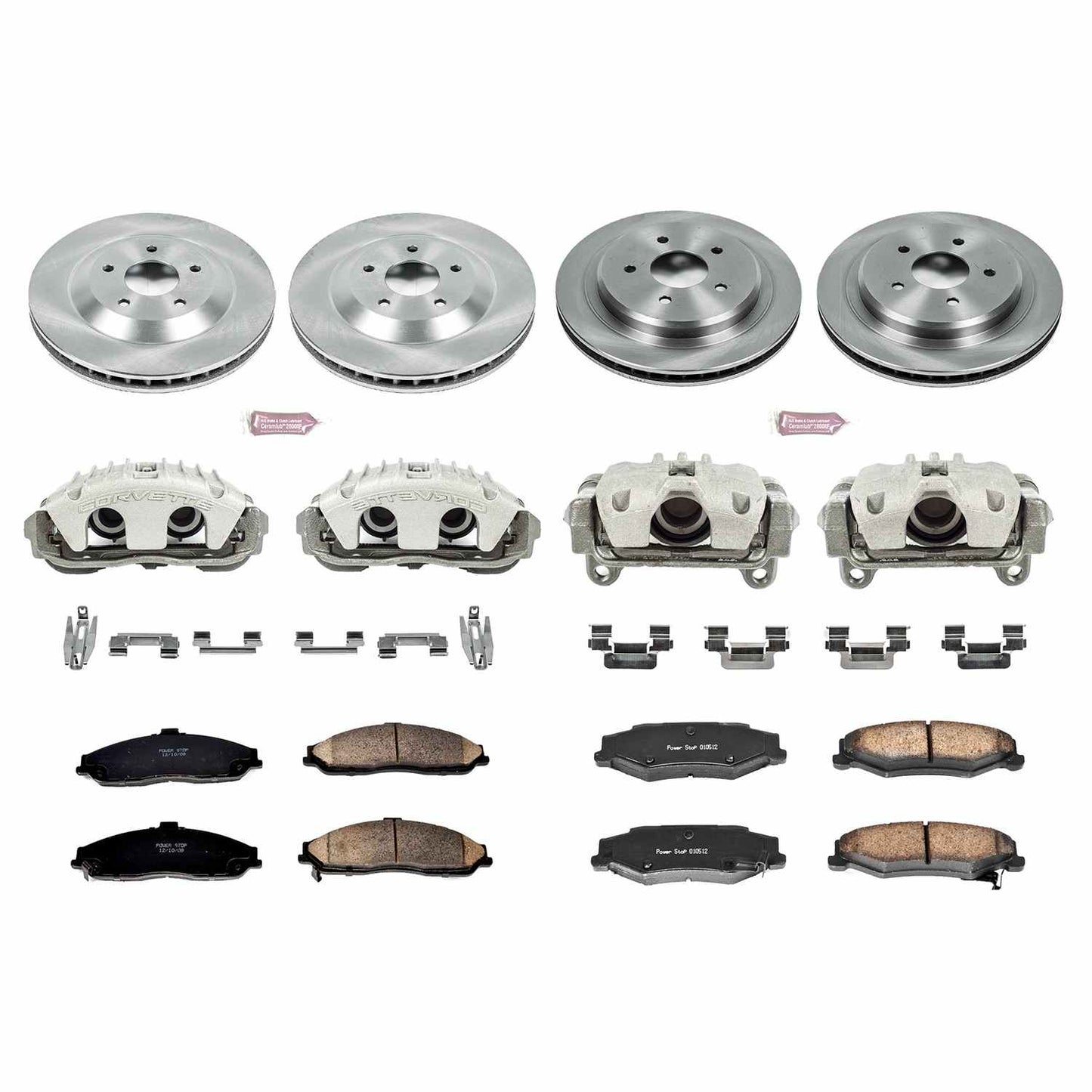 PowerStop Power Stop 2004 Cadillac XLR Autospecialty Kit w/ Calipers - Front and Rear KCOE1560