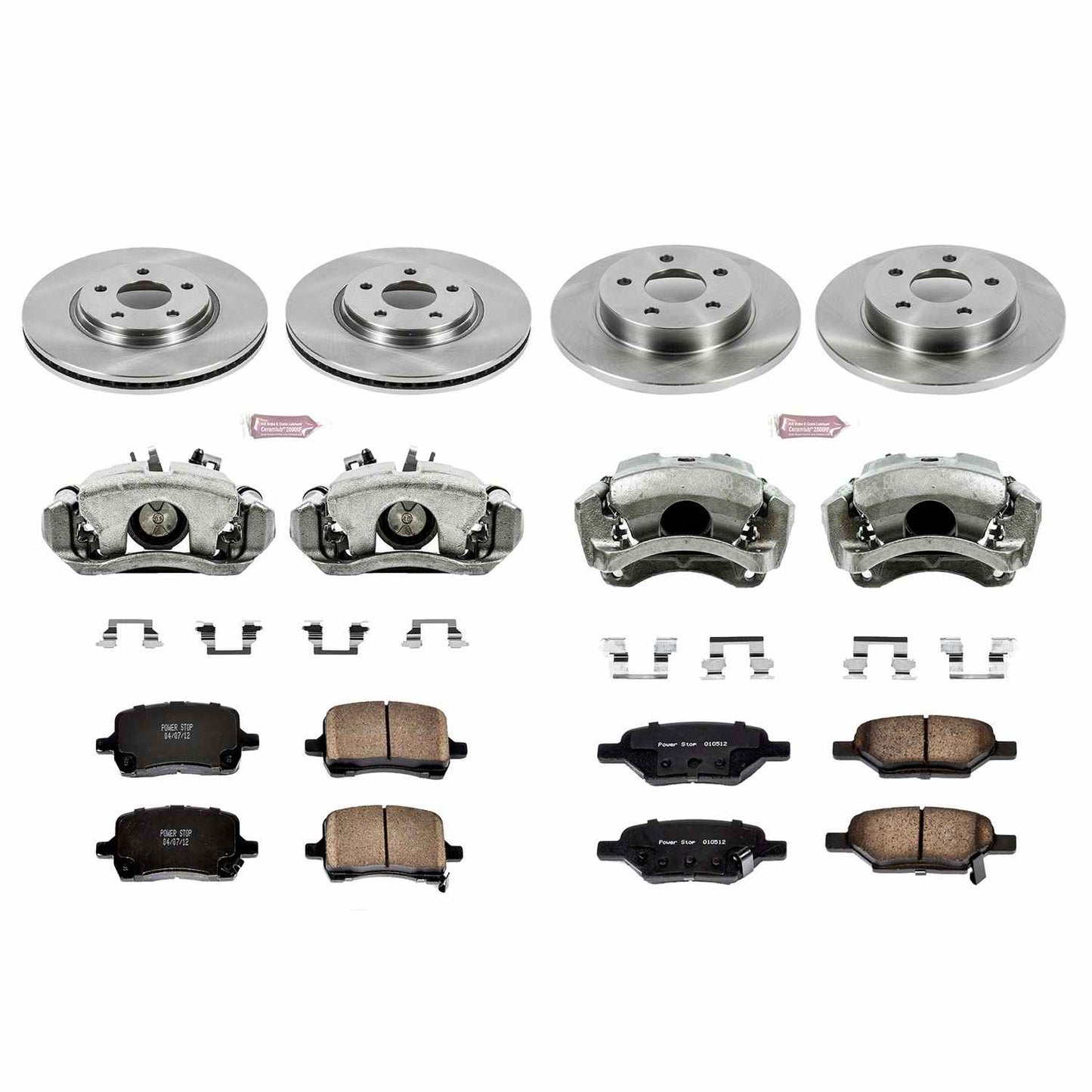 PowerStop Power Stop 04-08 Chevrolet Malibu Autospecialty Kit w/ Calipers - Front and Rear KCOE1612A
