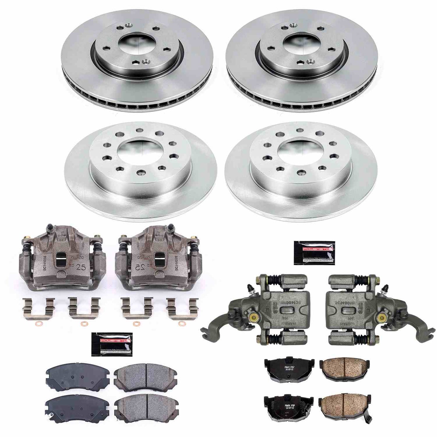 PowerStop Power Stop 04-05 Hyundai Tiburon Autospecialty Kit w/ Calipers - Front and Rear KCOE166A