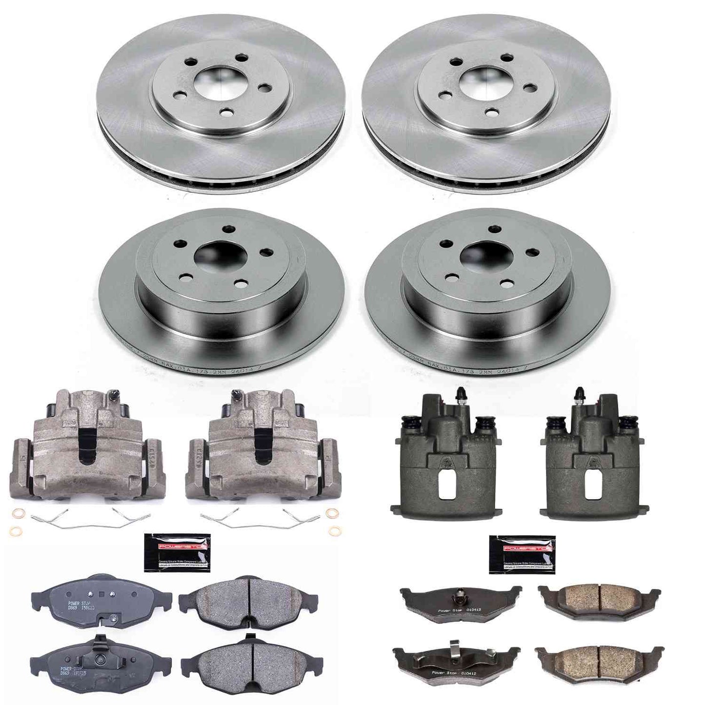 PowerStop Power Stop 01-06 Chrysler Sebring Autospecialty Kit w/ Calipers - Front and Rear KCOE1685