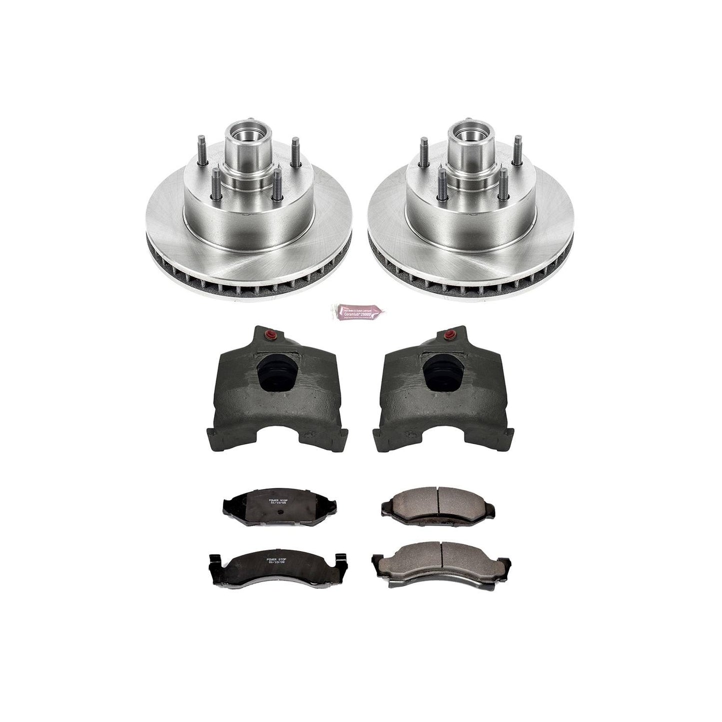 PowerStop Power Stop 87-93 Ford E-150 Econoline Front Autospecialty Brake Kit w/Calipers KCOE1766