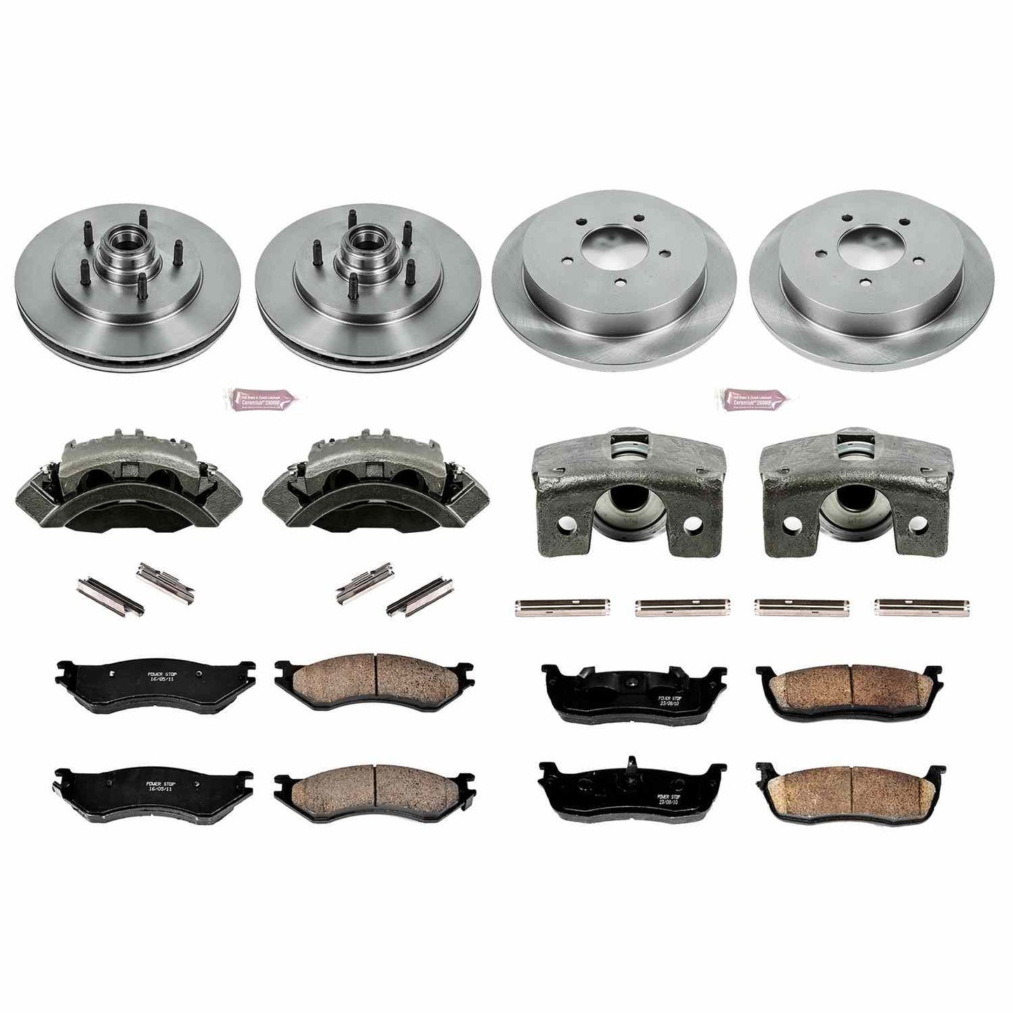 PowerStop Power Stop 97-00 Ford Expedition Autospecialty Kit w/ Calipers - Front and Rear KCOE1880