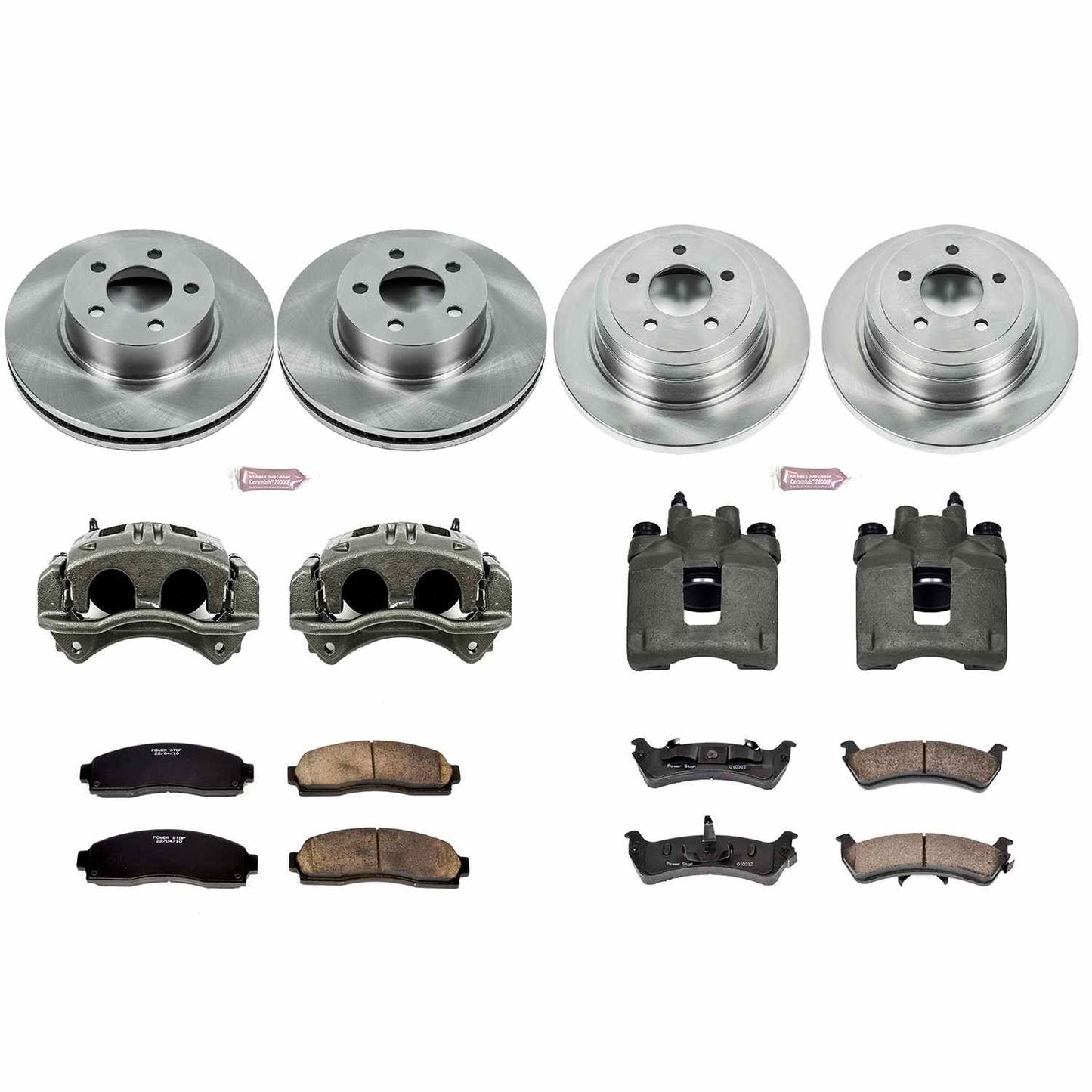 PowerStop Power Stop 2003 Ford Explorer Sport Autospecialty Kit w/ Calipers - Front and Rear KCOE1924