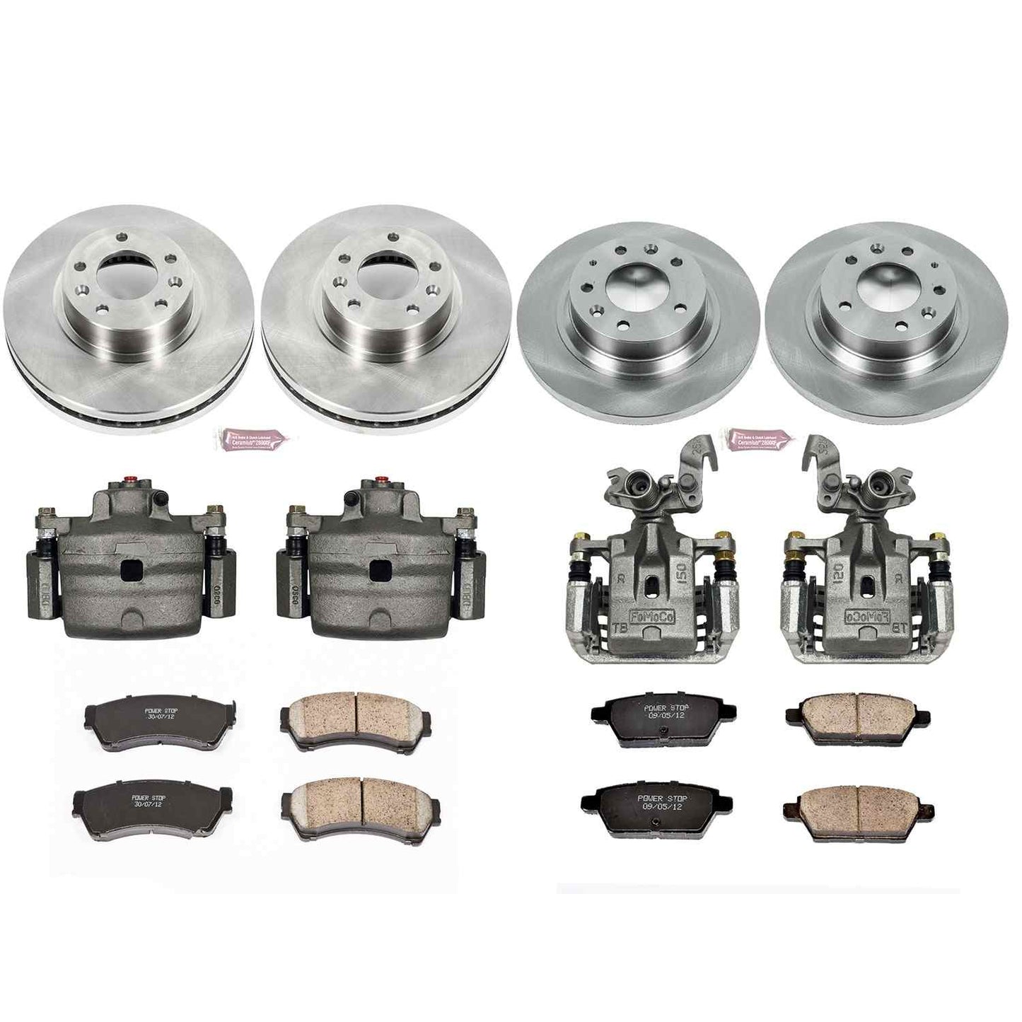 PowerStop Power Stop 06-12 Ford Fusion Autospecialty Kit w/ Calipers - Front and Rear KCOE200