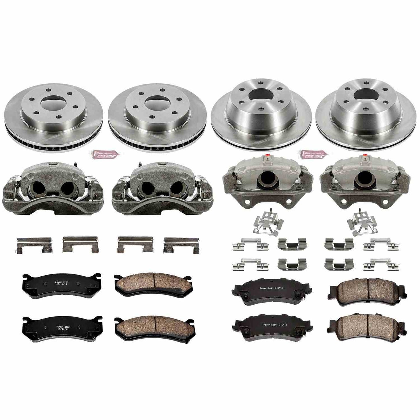 PowerStop Power Stop 03-06 Chevrolet Silverado 1500 Autospecialty Kit w/ Calipers - Front and Rear KCOE2010B