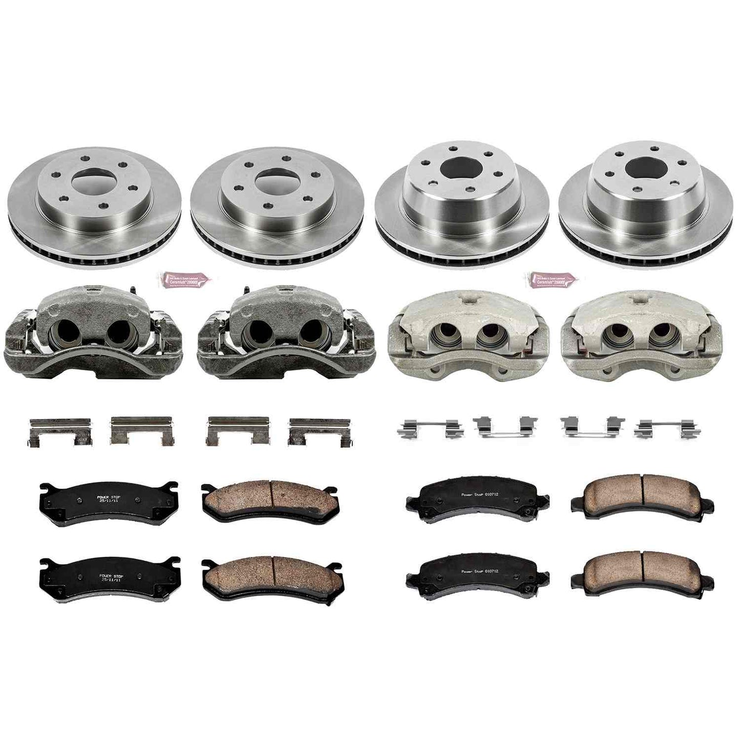 PowerStop Power Stop 03-06 Cadillac Escalade Autospecialty Kit w/ Calipers - Front and Rear KCOE2016
