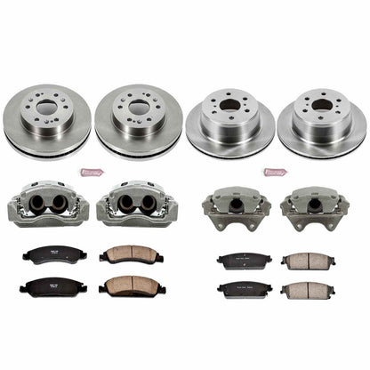 PowerStop Power Stop 08-14 Cadillac Escalade Autospecialty Kit w/ Calipers - Front and Rear KCOE2070