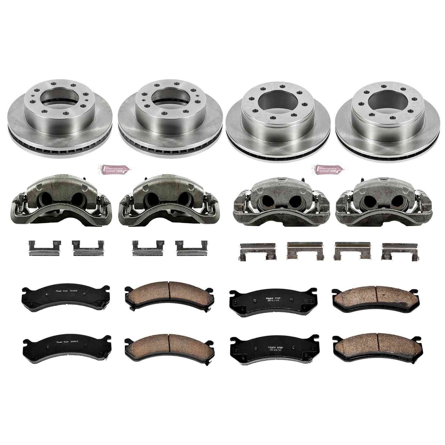 PowerStop Power Stop 02-04 Chevrolet Avalanche 2500 Autospecialty Kit w/ Calipers - Front and Rear KCOE2073