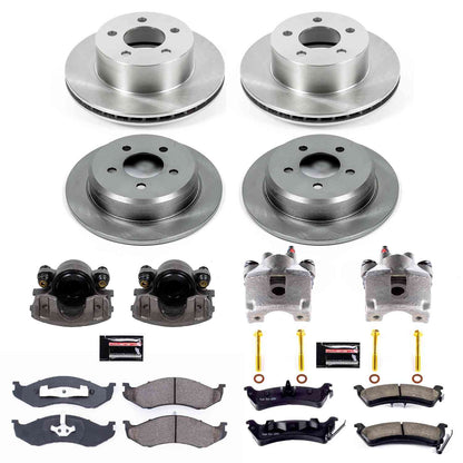 PowerStop Power Stop 93-98 Jeep Grand Cherokee Autospecialty Kit w/ Calipers - Front and Rear KCOE2121