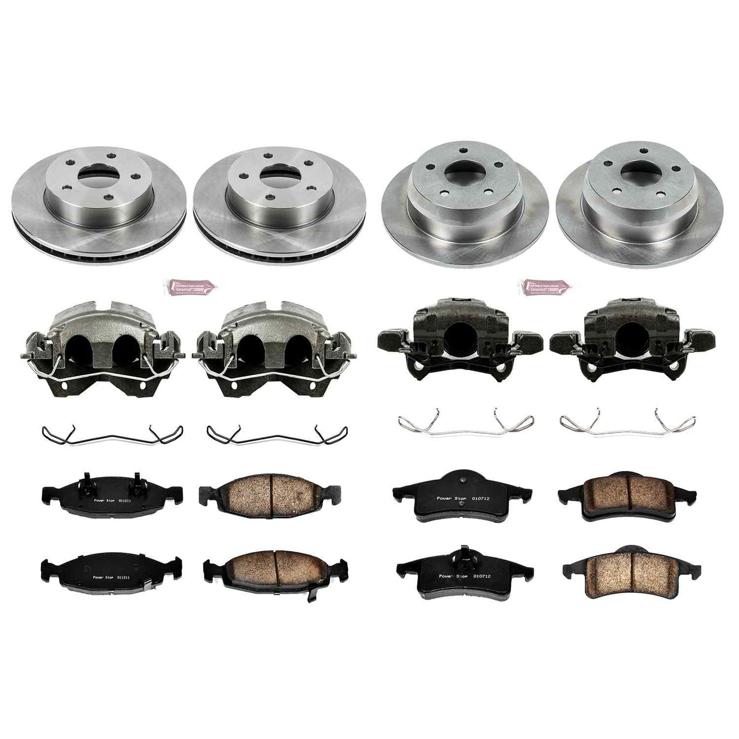 PowerStop Power Stop 99-02 Jeep Grand Cherokee Autospecialty Kit w/ Calipers - Front and Rear KCOE2148
