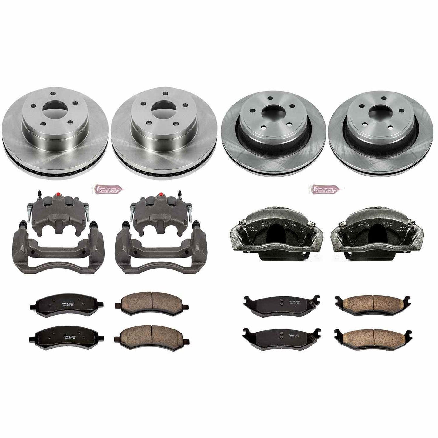 PowerStop Power Stop 07-09 Chrysler Aspen Autospecialty Kit w/ Calipers - Front and Rear KCOE2164