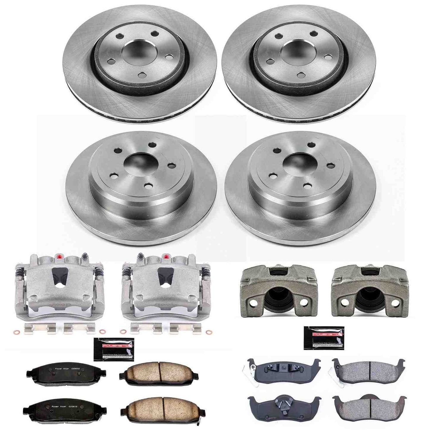 PowerStop Power Stop 06-10 Jeep Commander Autospecialty Kit w/ Calipers - Front and Rear KCOE2220A