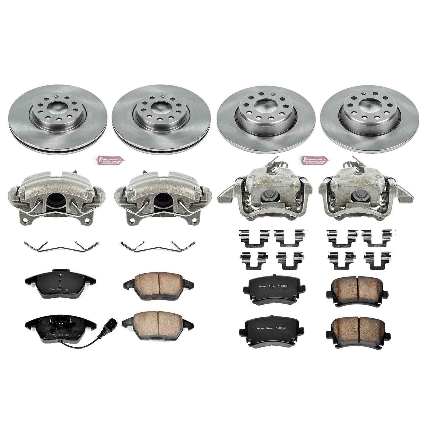 PowerStop Power Stop 2009 Audi A3 Autospecialty Kit w/ Calipers - Front and Rear KCOE2260B