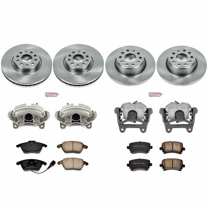 PowerStop Power Stop 06-08 Audi A3 Autospecialty Kit w/ Calipers - Front and Rear KCOE2260D