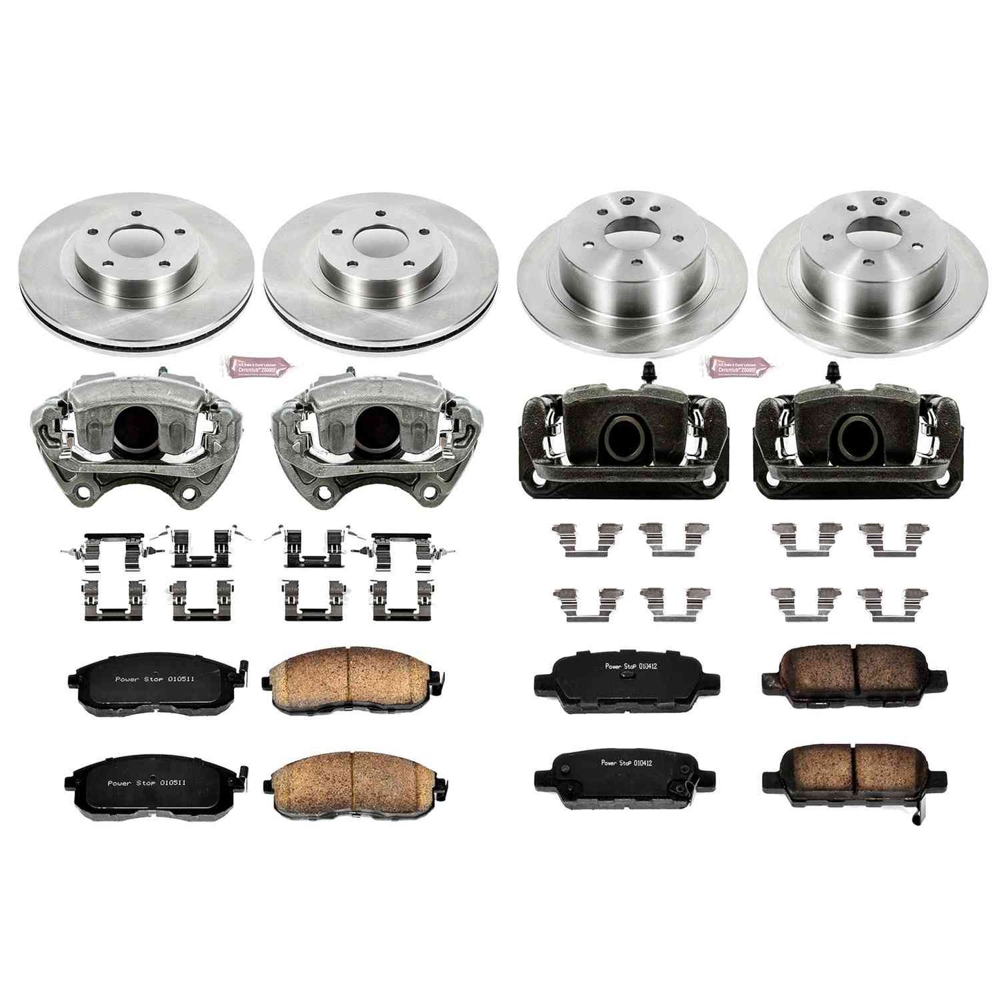 PowerStop Power Stop 02-06 Nissan Altima Autospecialty Kit w/ Calipers - Front and Rear KCOE2283