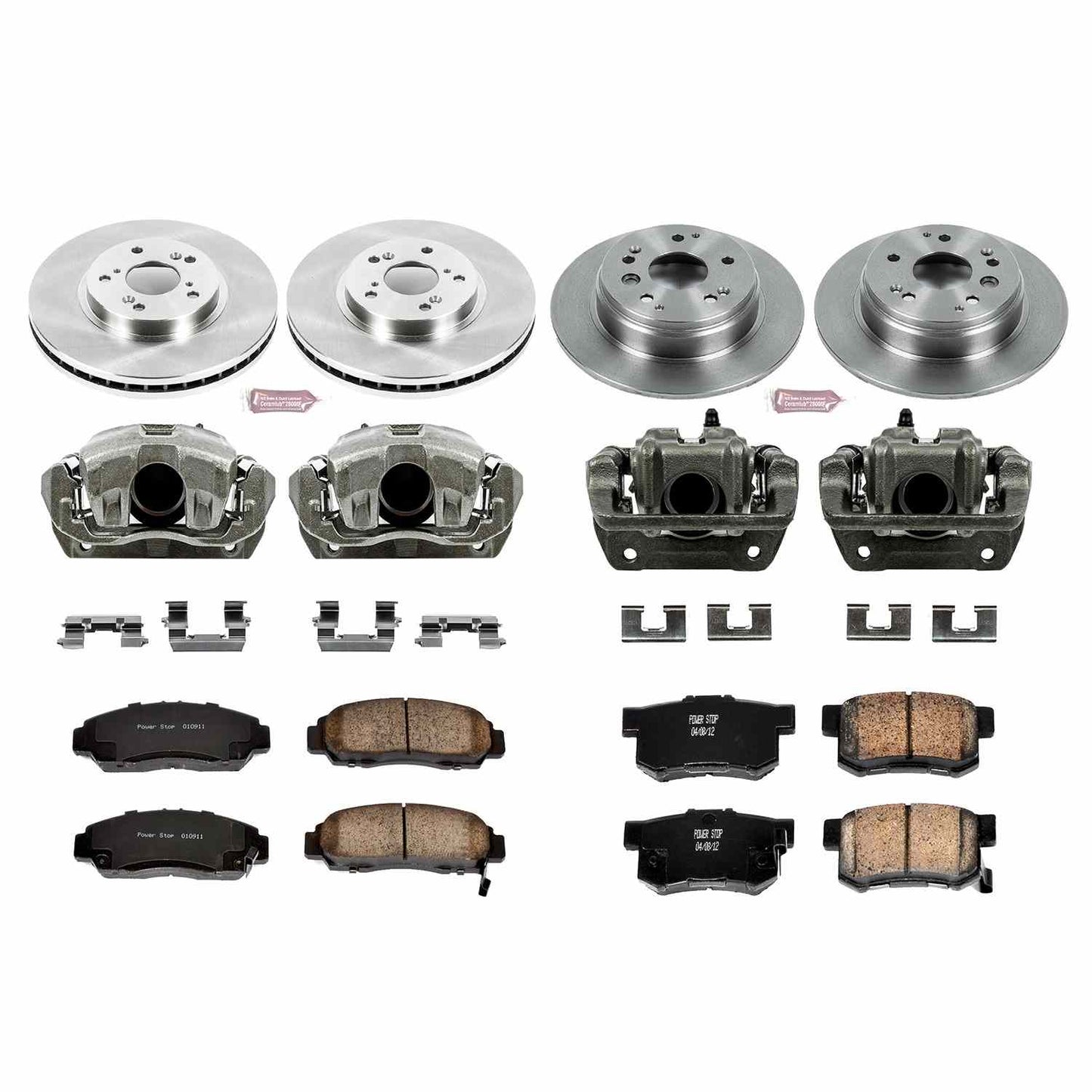 PowerStop Power Stop 04-08 Acura TL Autospecialty Kit w/ Calipers - Front and Rear KCOE2298