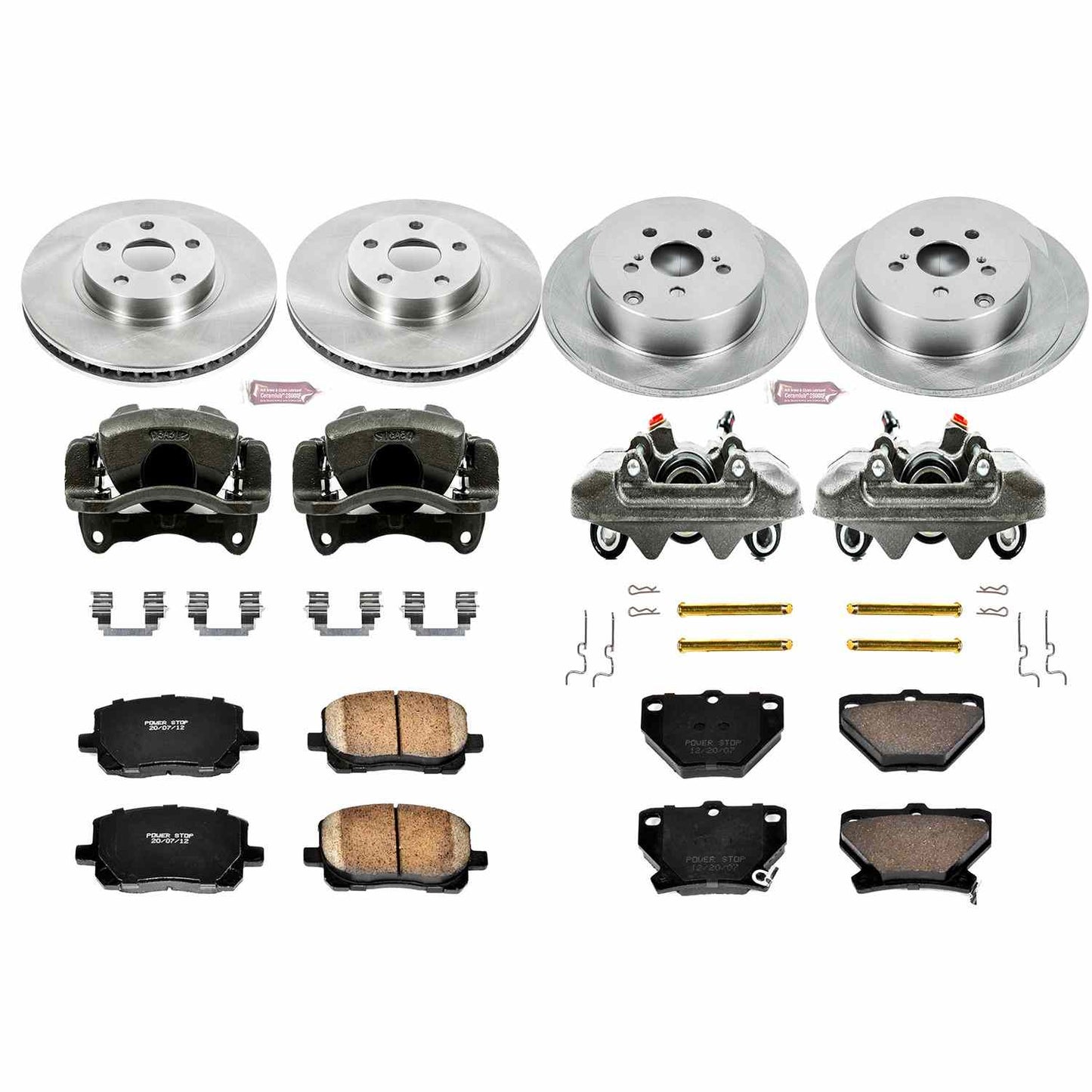 PowerStop Power Stop 03-06 Pontiac Vibe Autospecialty Kit w/ Calipers - Front and Rear KCOE2317