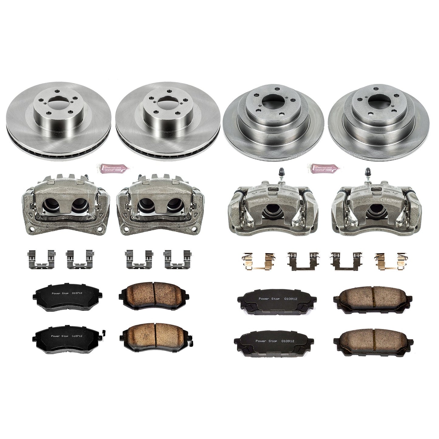 PowerStop Power Stop 05-06 Saab 9-2X Autospecialty Kit w/ Calipers - Front and Rear KCOE2376