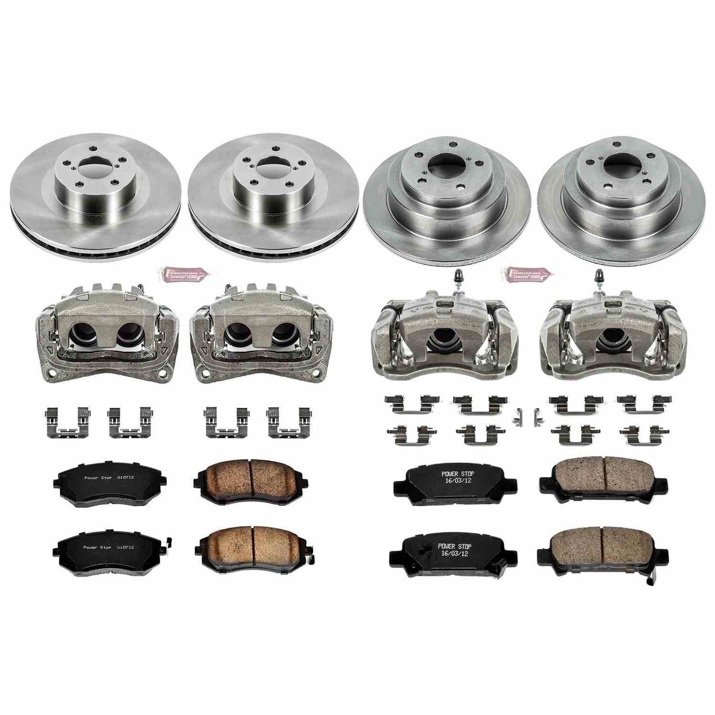 PowerStop Power Stop 2003 Subaru Forester Autospecialty Kit w/ Calipers - Front and Rear KCOE2377