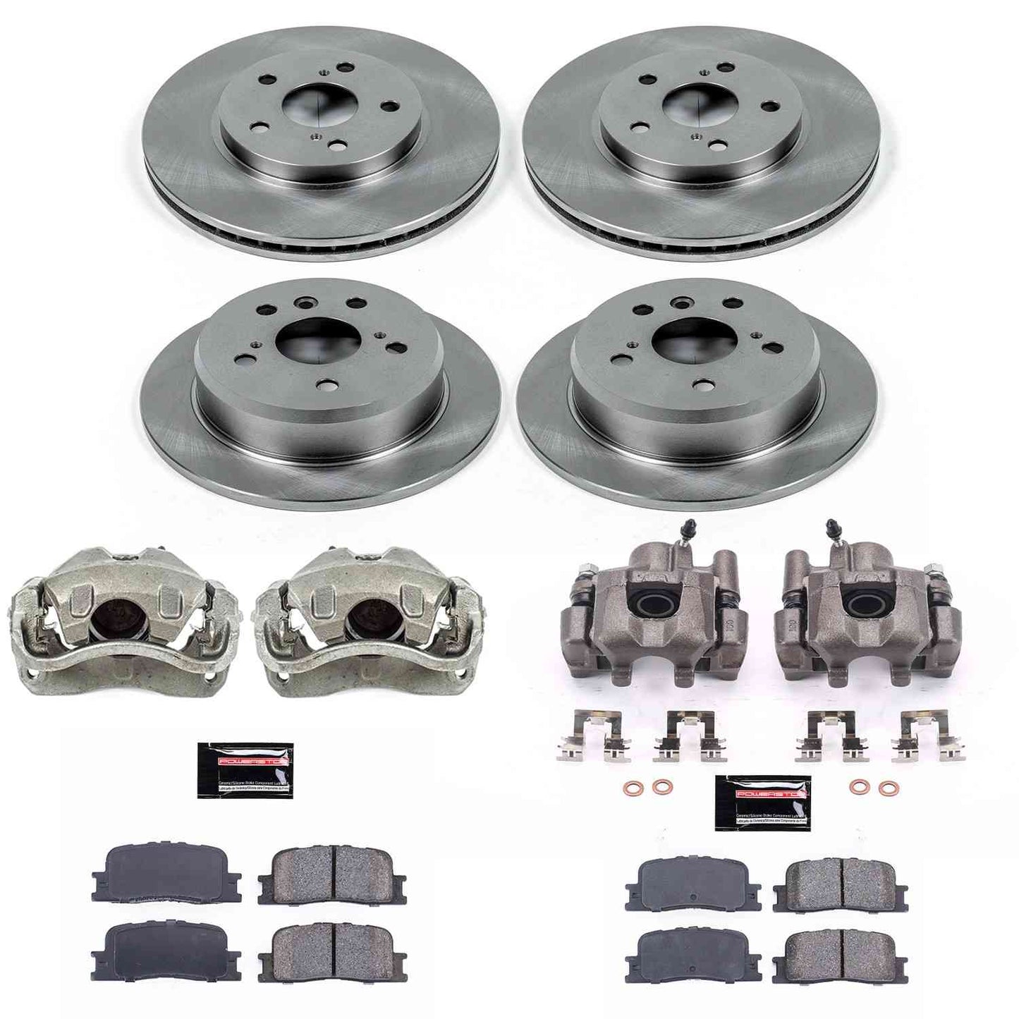PowerStop Power Stop 05-06 Toyota Camry Autospecialty Kit w/ Calipers - Front and Rear KCOE2413A