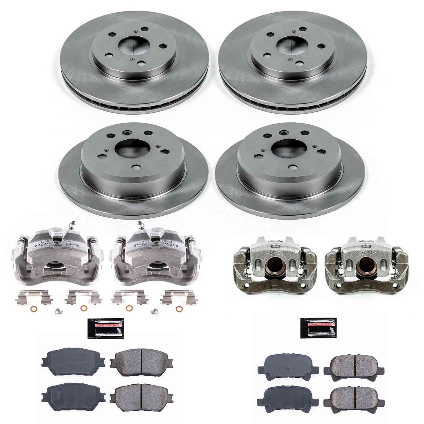 PowerStop Power Stop 2002 Toyota Camry Autospecialty Kit w/ Calipers - Front and Rear KCOE2415